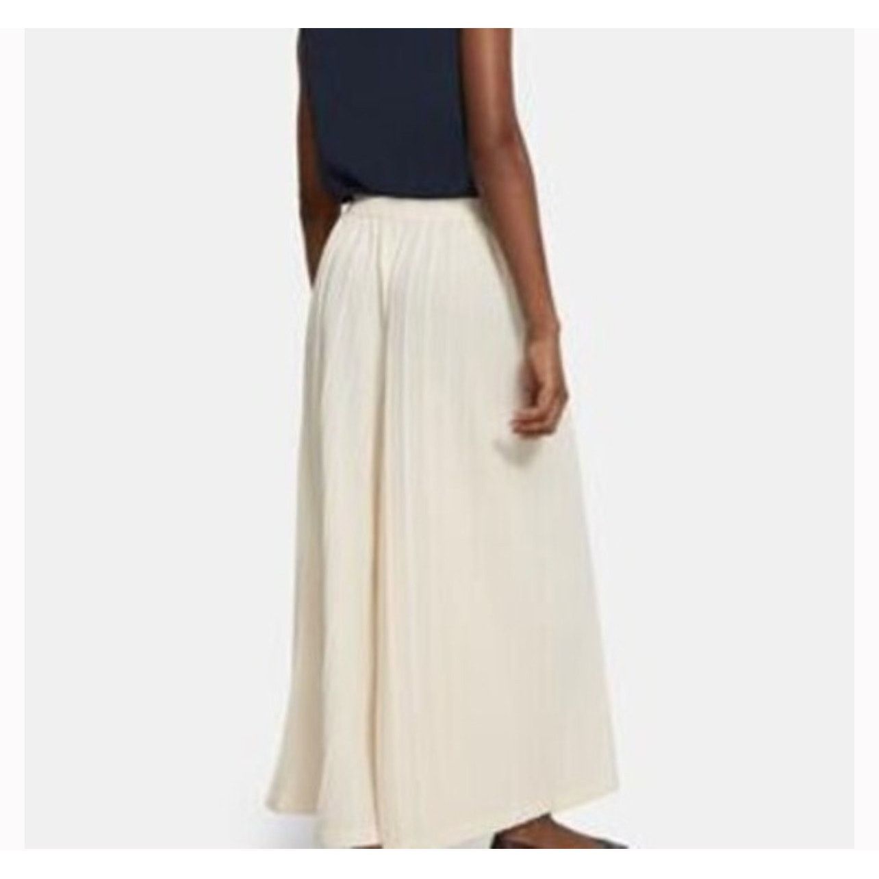 Theory Theory Pleated Palazzo Wide Leg Pull On Pants Bristol Ivory Size 26" / US 2 / IT 38 - 1 Thumbnail