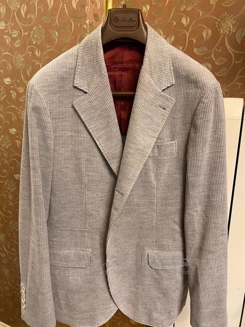 Brunello Cucinelli Brunello Cucinelli Cashmere corduroy suit set, suit, blaze Size 50L - 5 Thumbnail