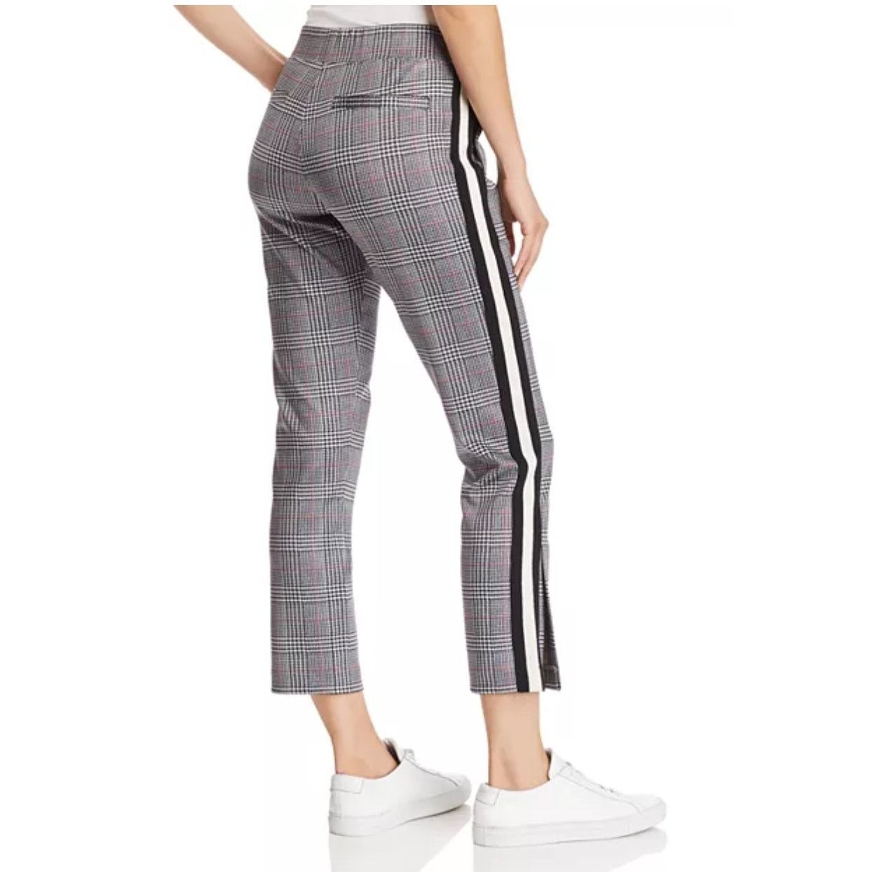 Pam & Gela Pam & Gela Glen Plaid Side Stripe Track Pants Size Small Size 29" - 2 Thumbnail
