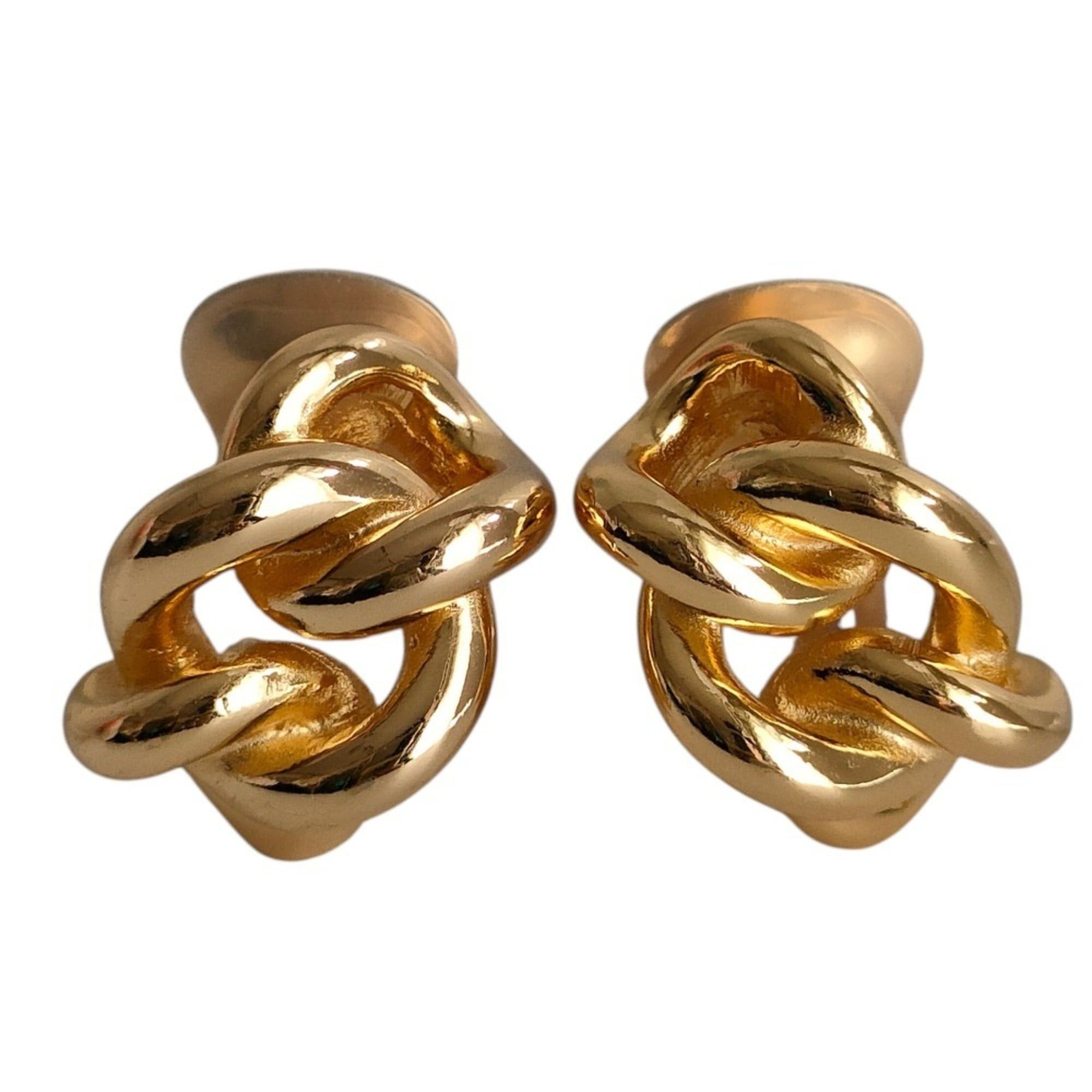 Dior Christian Dior chain motif clip earrings, gold color, women's accessory. Size ONE SIZE - 1 Thumbnail