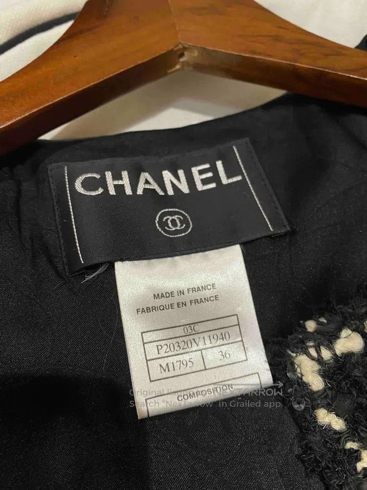 Chanel Chanel 03c black and white fine glitter plaid jacket Size XS / US 0-2 / IT 36-38 - 5 Thumbnail