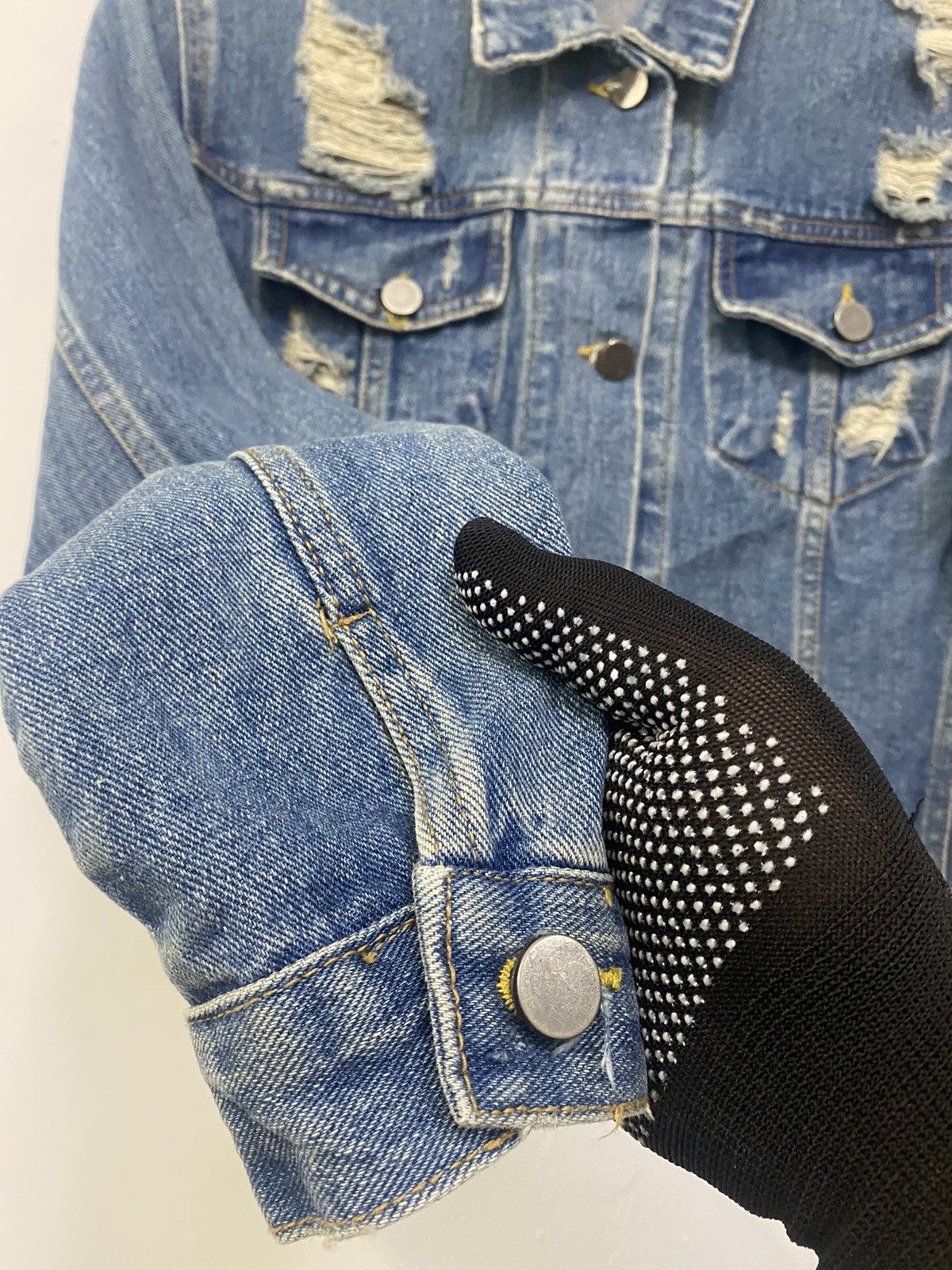 Japanese Brand × Vintage Button up denim rock punk distress crop tank design Size ONE SIZE - 7 Thumbnail