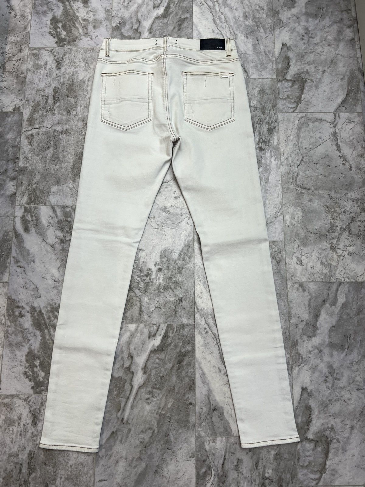 Amiri Amiri White Ripped Jeans Size US 34 / EU 50 - 2 Thumbnail