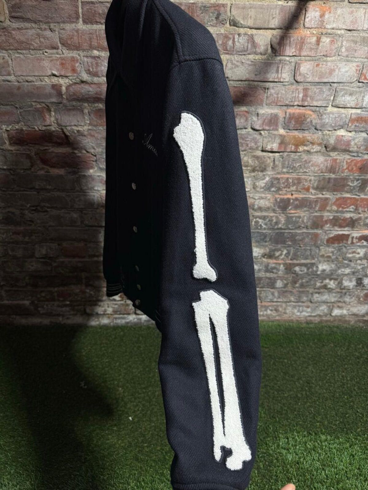 Amiri Amiri Bone Skeleton Varsity Jacket Black/White Sz. L Size ONE SIZE - 2 Thumbnail