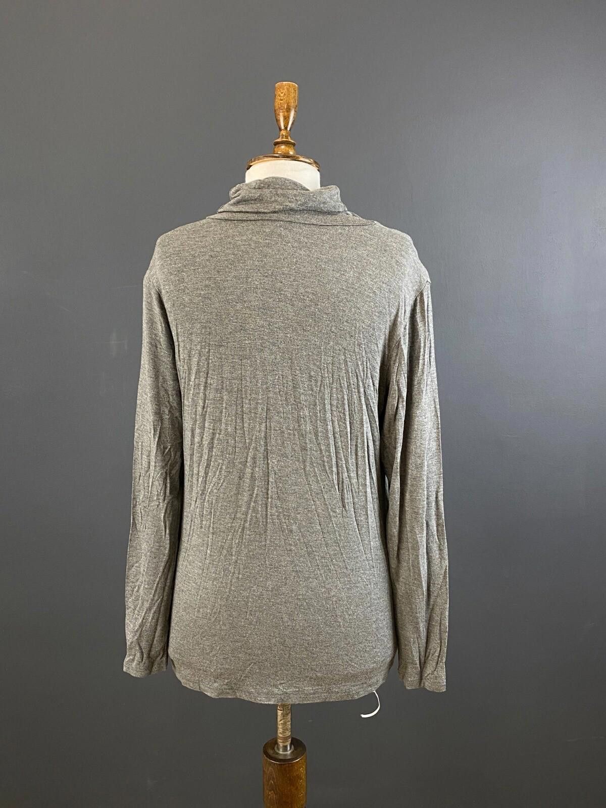 Designer Gudrun Sjoden Gray Turtle Neck Long Sleeve Top Shirt Size L Size L / US 10 / IT 46 - 6 Thumbnail