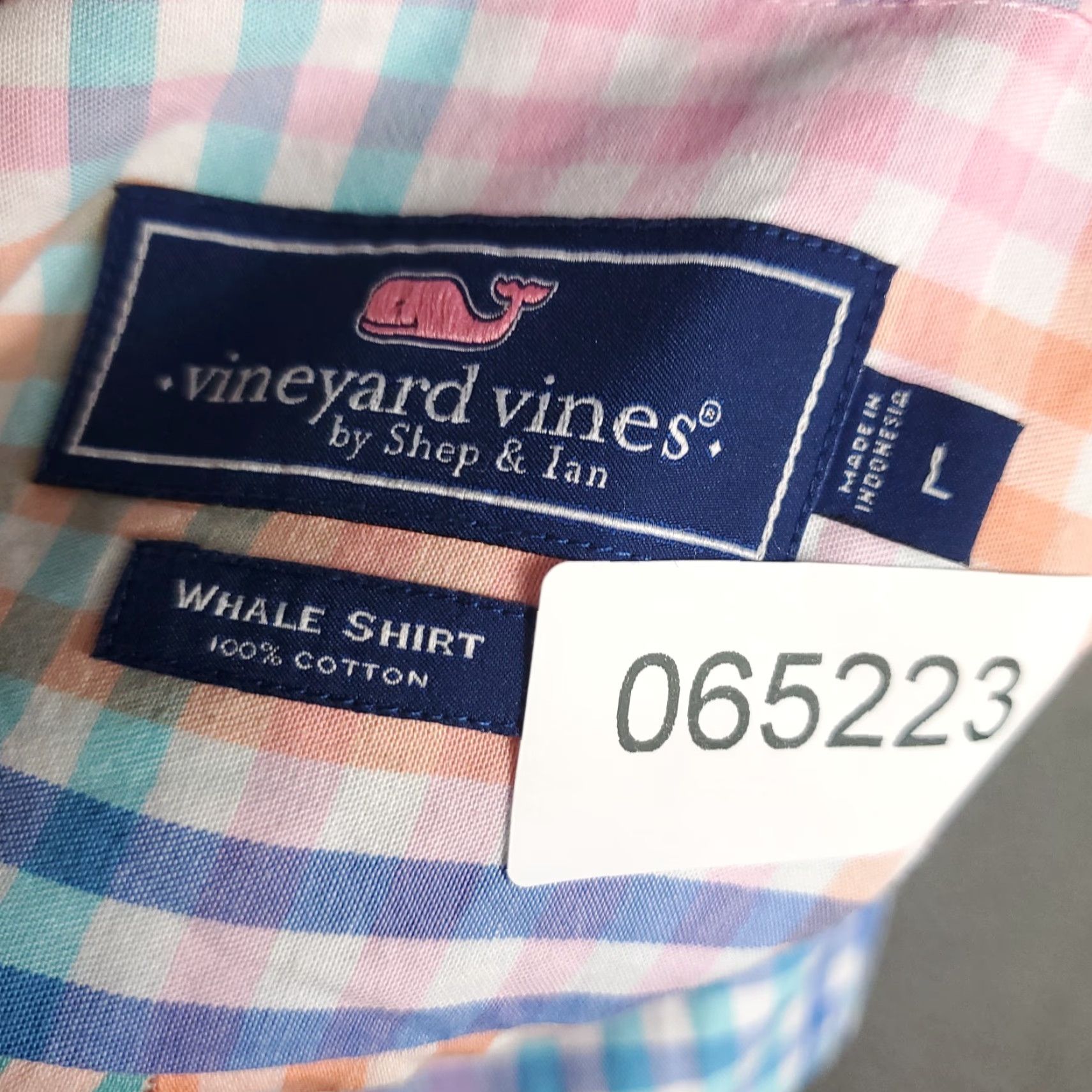 Vineyard Vines Vineyard Vines Shirt Mens Large Blue Orange Check Casual Button Up Long Sleeve Size US L / EU 52-54 / 3 - 7 Thumbnail