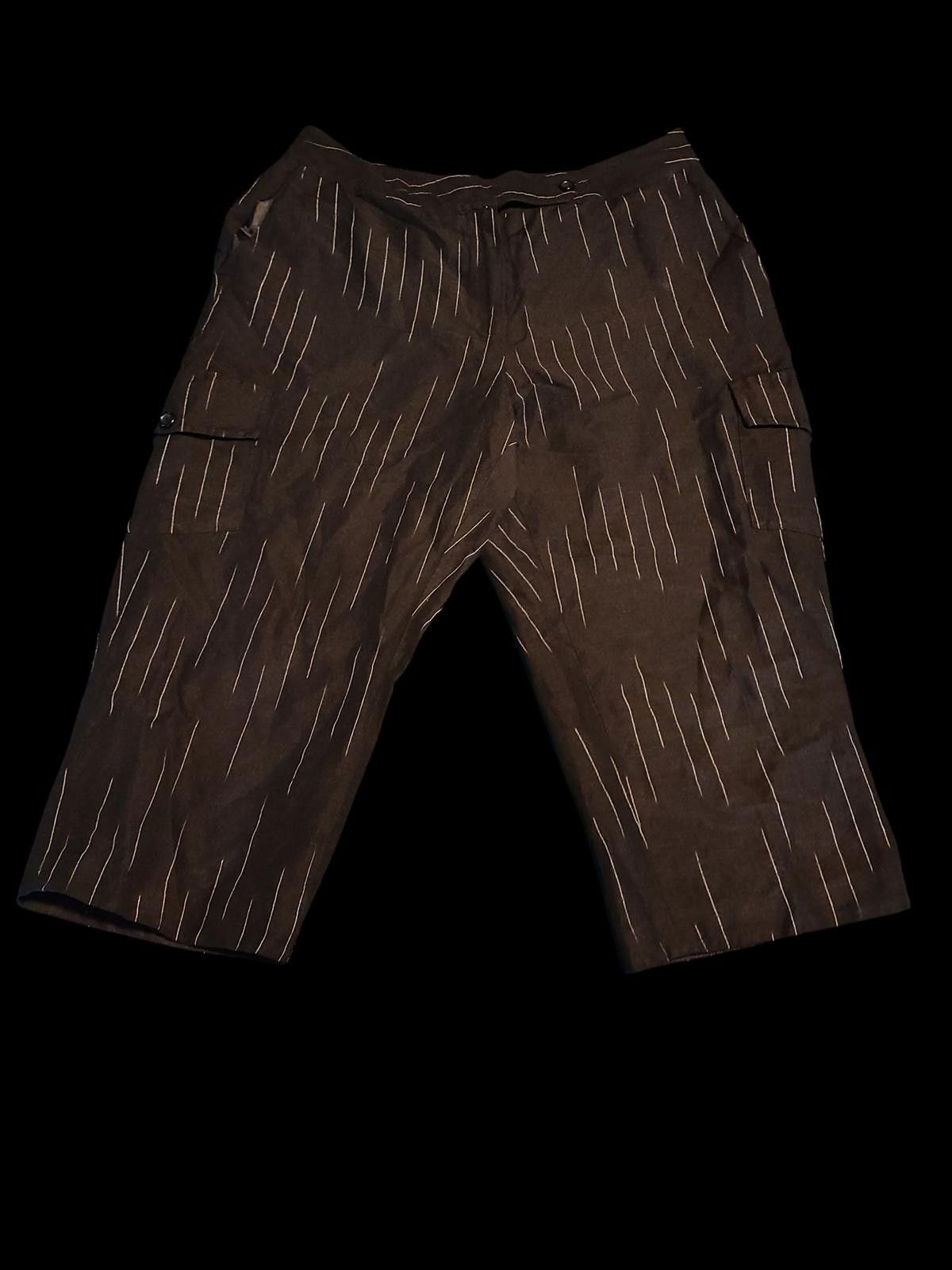 Unknown London David N Women's Cropped Cargo Pants with Pinstripe Pattern Size 34" / US 12 / IT 48 - 3 Thumbnail