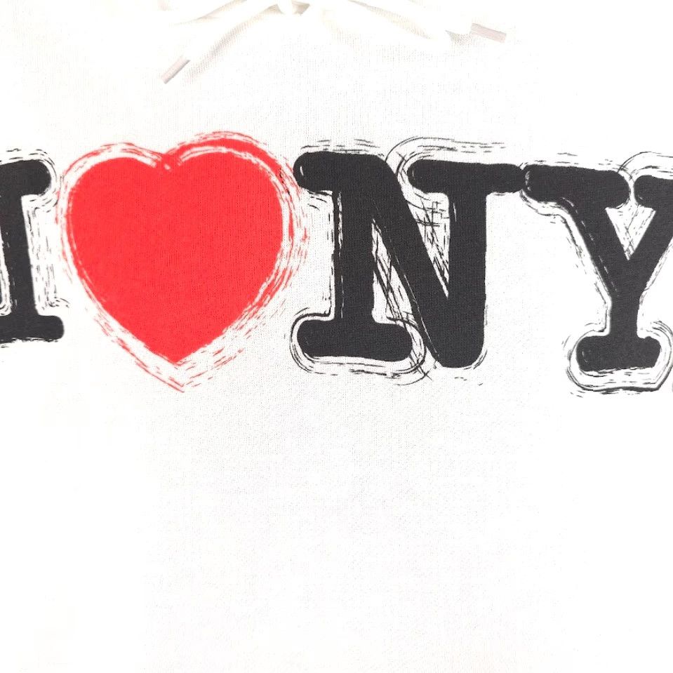 Apple I Love New York City Sweatshirt Hoodie Mens Size Large White The Big Apple NYC Size US L / EU 52-54 / 3 - 3 Thumbnail