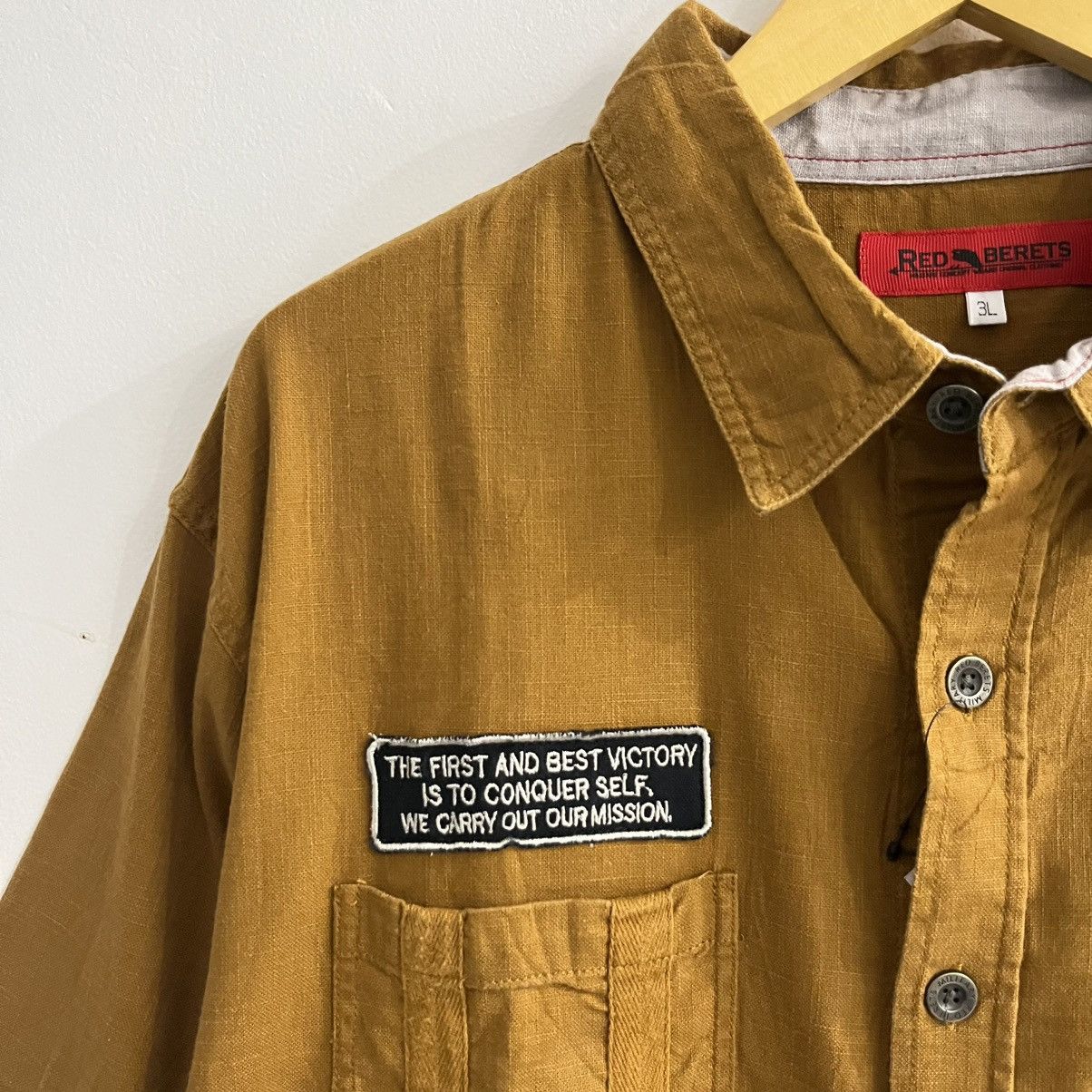Japanese Brand Red Berets Military Brown Usaaf Shirt Size US XXL / EU 58 / 5 - 4 Thumbnail
