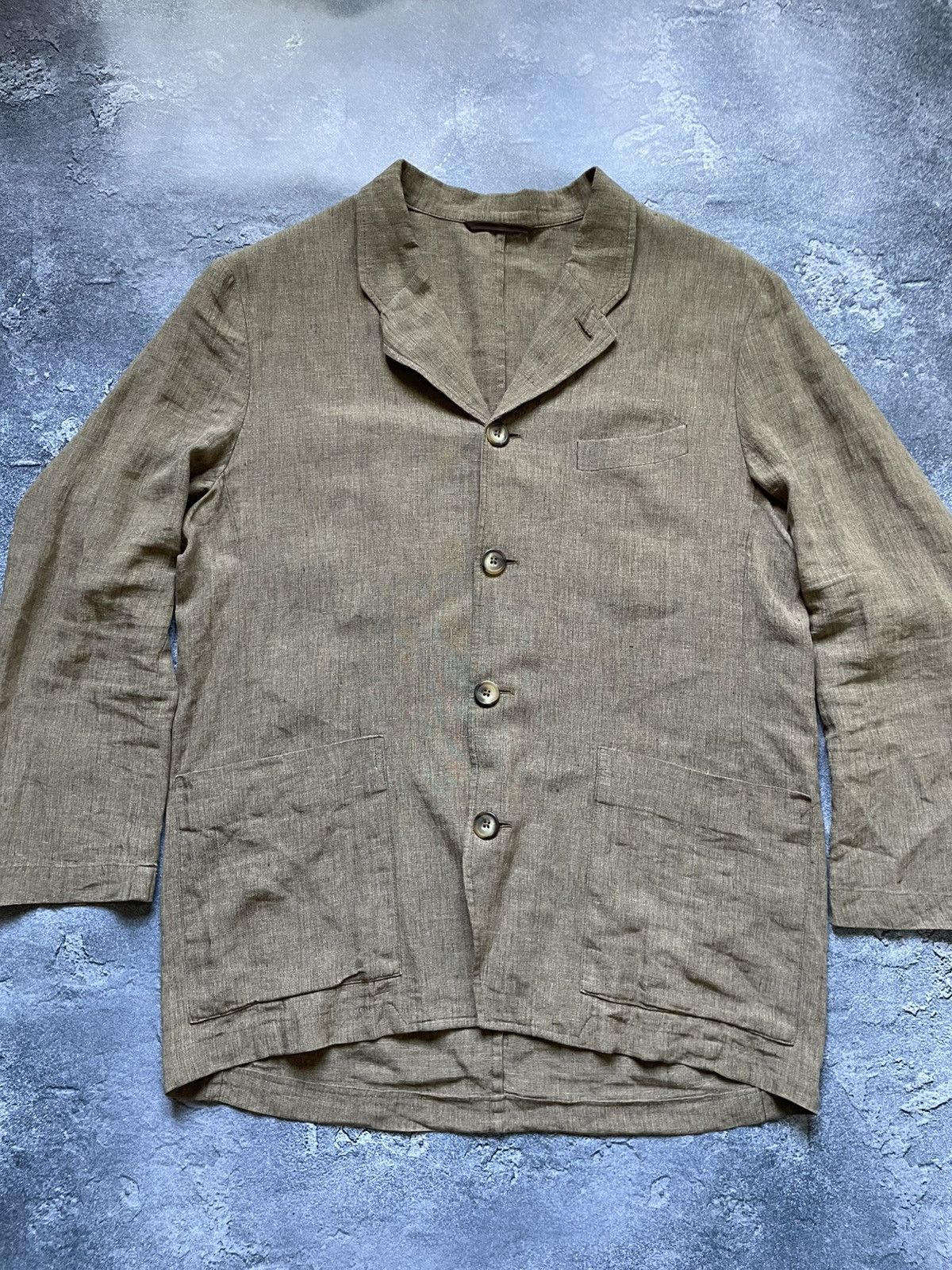 Dries Van Noten Vintage 90s Dries Van Noten Archival Linen Blazer Jacket Size 52S - 4 Thumbnail