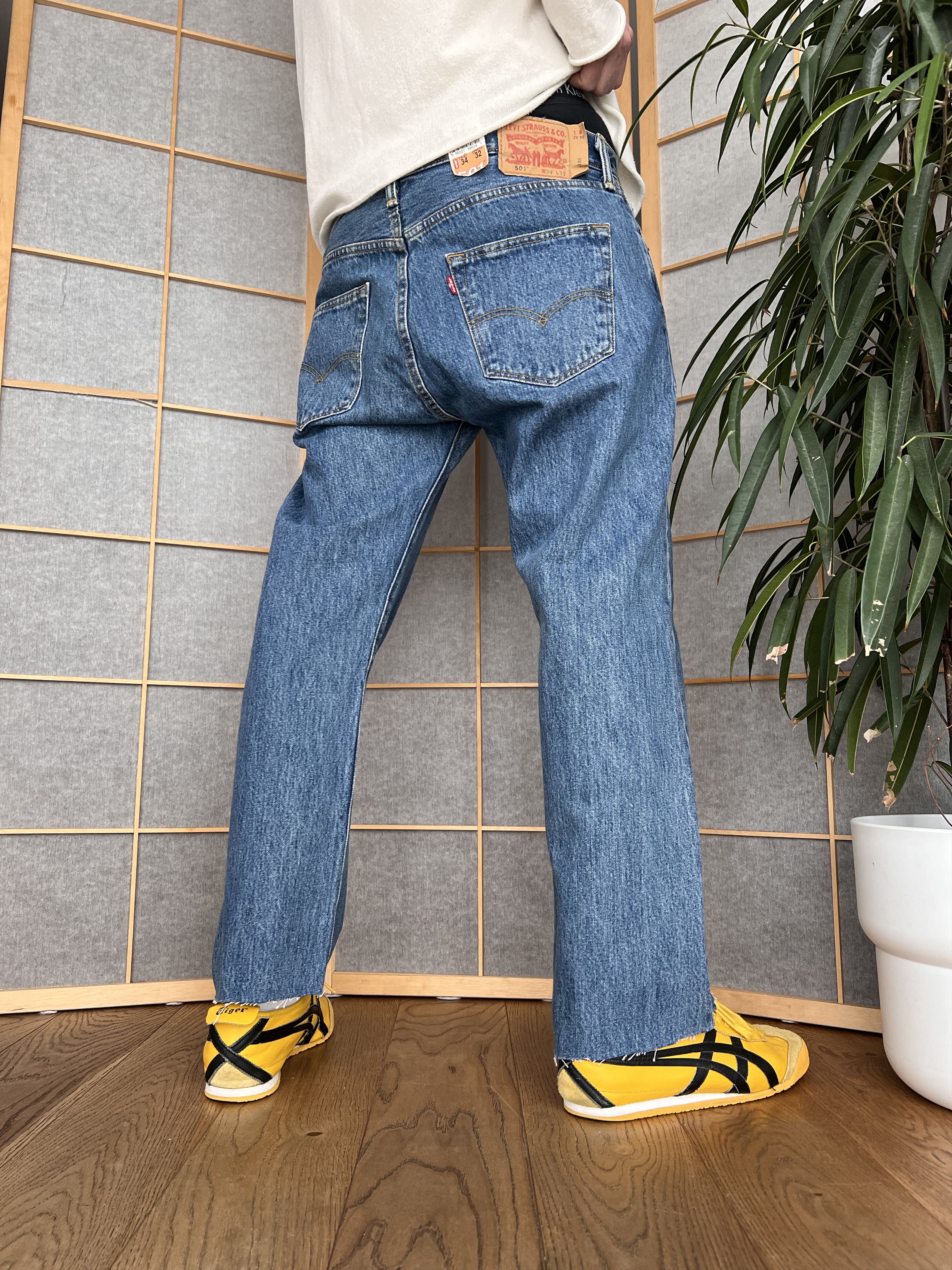 Levi's New! Levis 501 croped retro navy blue y2k denim vintage boxy Size US 34 / EU 50 - 7 Thumbnail