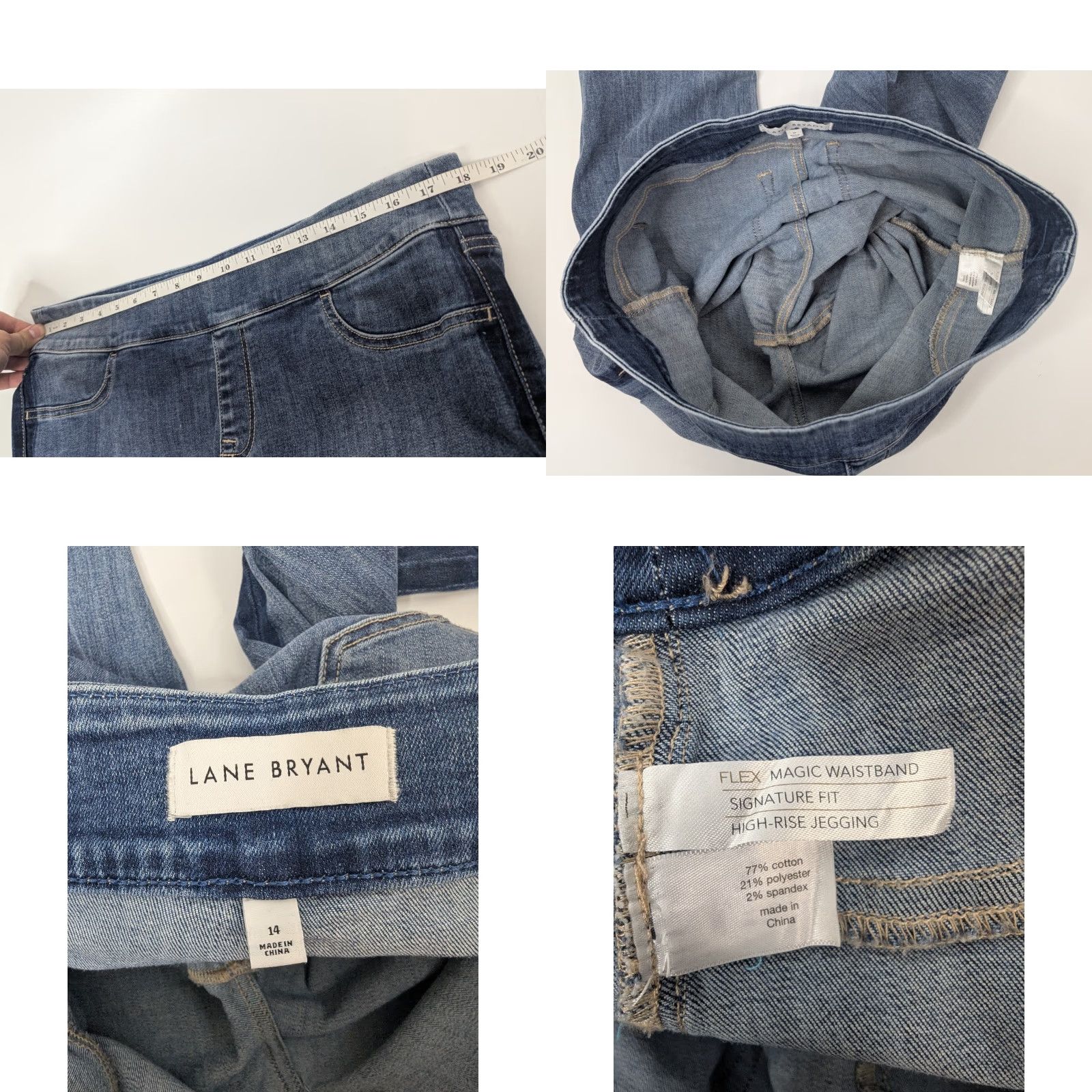 Vintage Lane Bryant Signature Fit Flex High Rise Jegging Jeans Pocket Stretch 14 Plus Denim Blue Womens Size 36" / US 14 / IT 50 - 8 Thumbnail