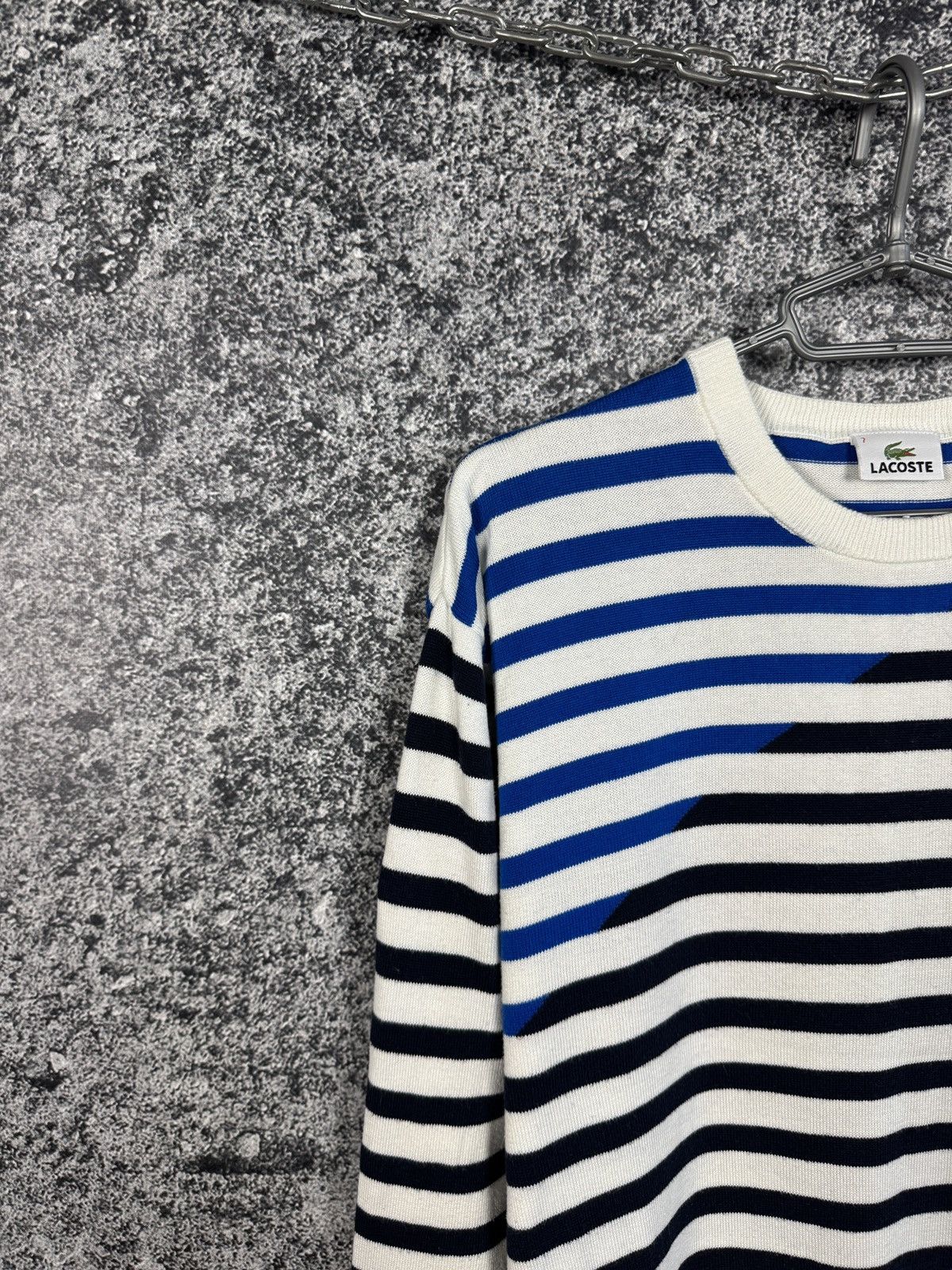 Lacoste Men’s Lacoste Crewneck Striped Sweater Pullover Size 7 (XXL) Size US XXL / EU 58 / 5 - 3 Thumbnail