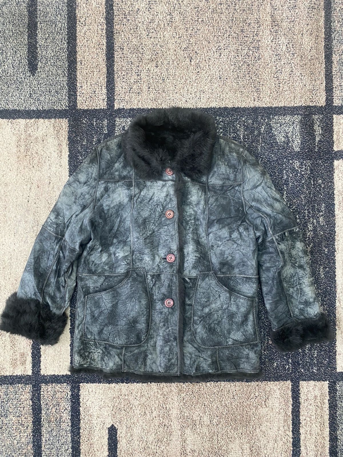 If Six Was Nine × Japanese Brand × Le Grande Bleu (L.G.B.) Japan Oricraf Rabbit Fur leather jacket Size US L / EU 52-54 / 3 - 3 Thumbnail