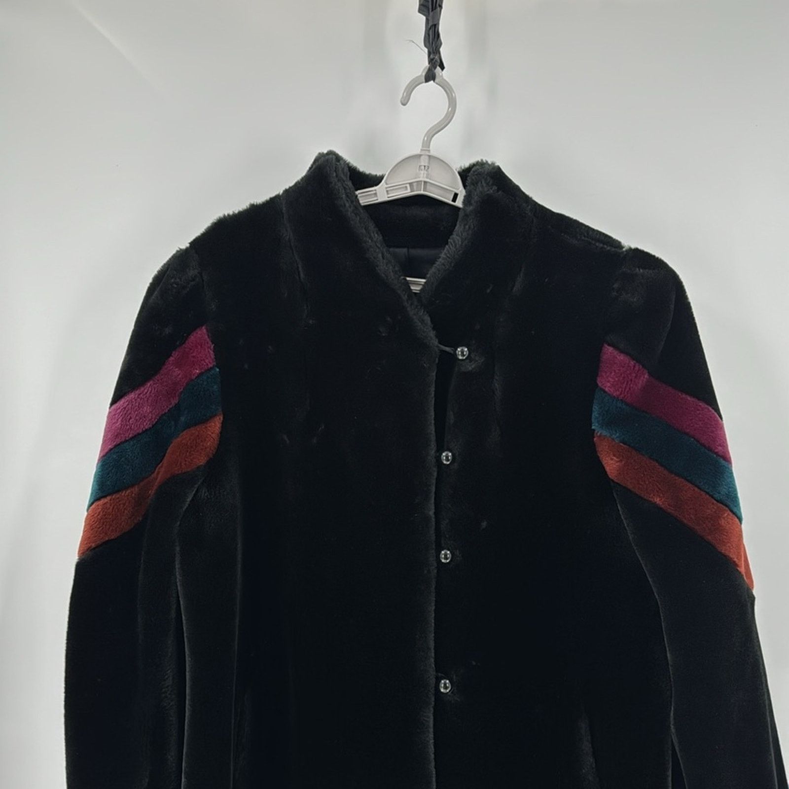 Vintage Vintage faux fur black long line coat 80s 70s heavy lined Size L / US 10 / IT 46 - 2 Thumbnail