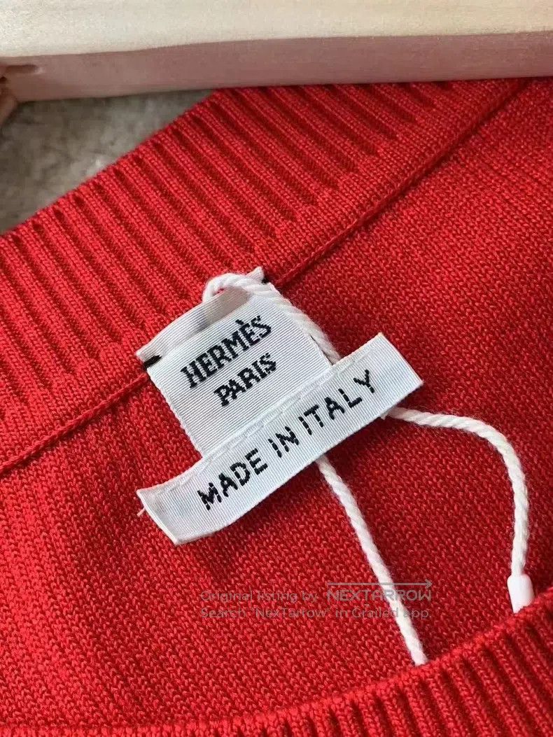 Hermes Hermes Round Neck Knit Short-Sleeve Top Size XS / US 0-2 / IT 36-38 - 4 Thumbnail