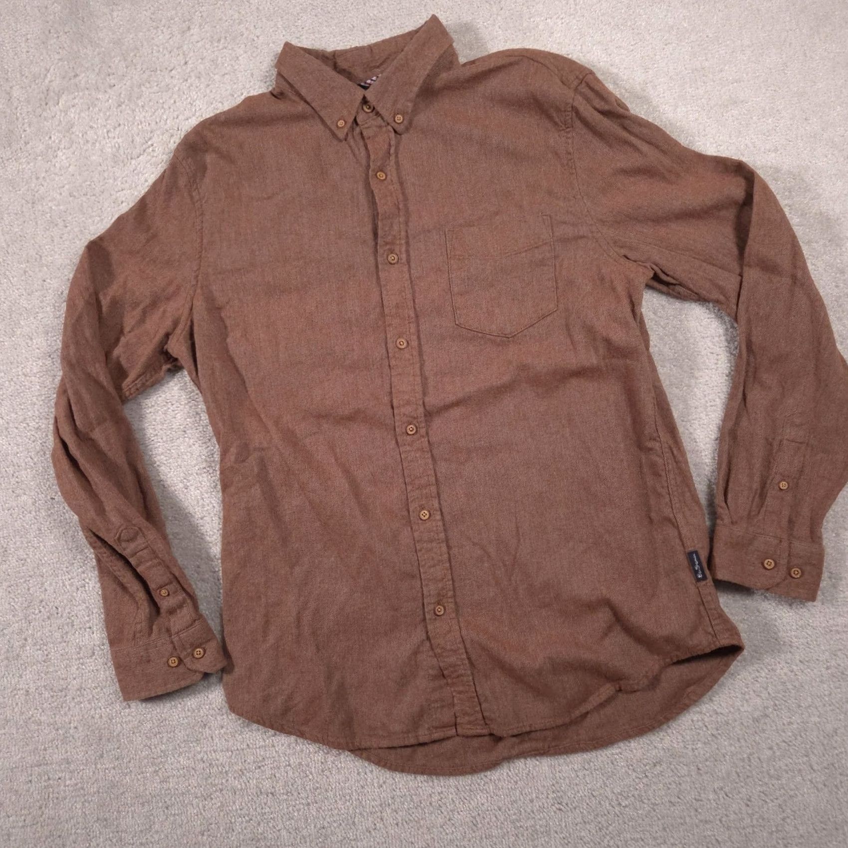 Ben Sherman Ben Sherman Shirt Mens L Brown Flannel Button-Front Long Sleeve Casual Size US L / EU 52-54 / 3 - 3 Thumbnail