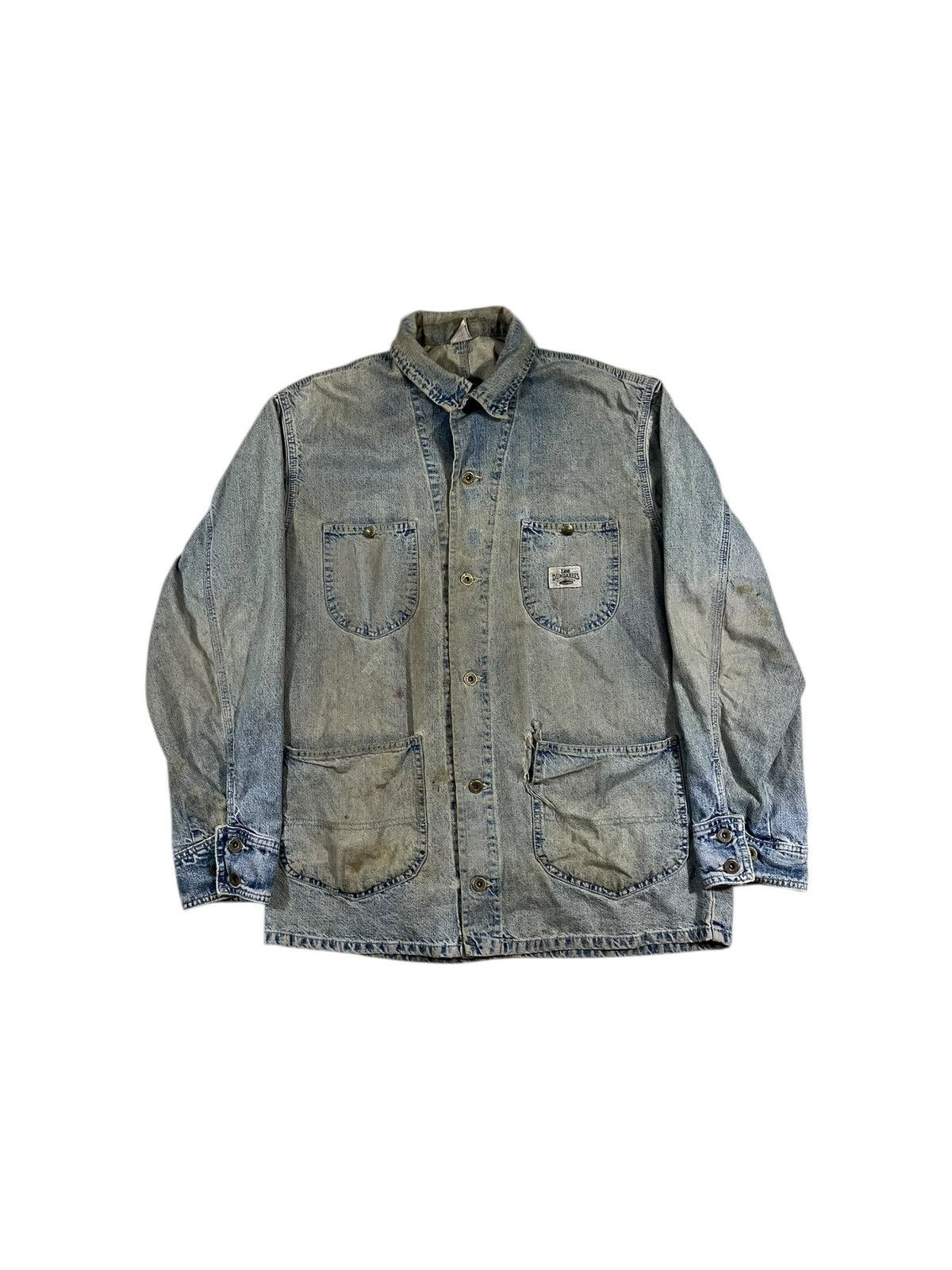 Vintage Lee Denim Chore Coat Faded Distressed Blue - www.ice4pros