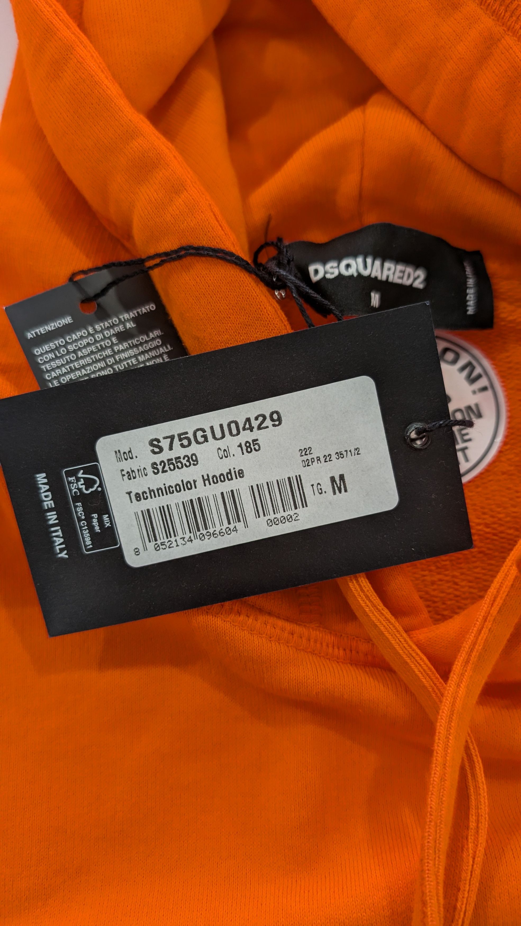 Dsquared2 DSquared2 Men's Technicolour Hoodie Orange Size Medium Size US M / EU 48-50 / 2 - 6 Thumbnail