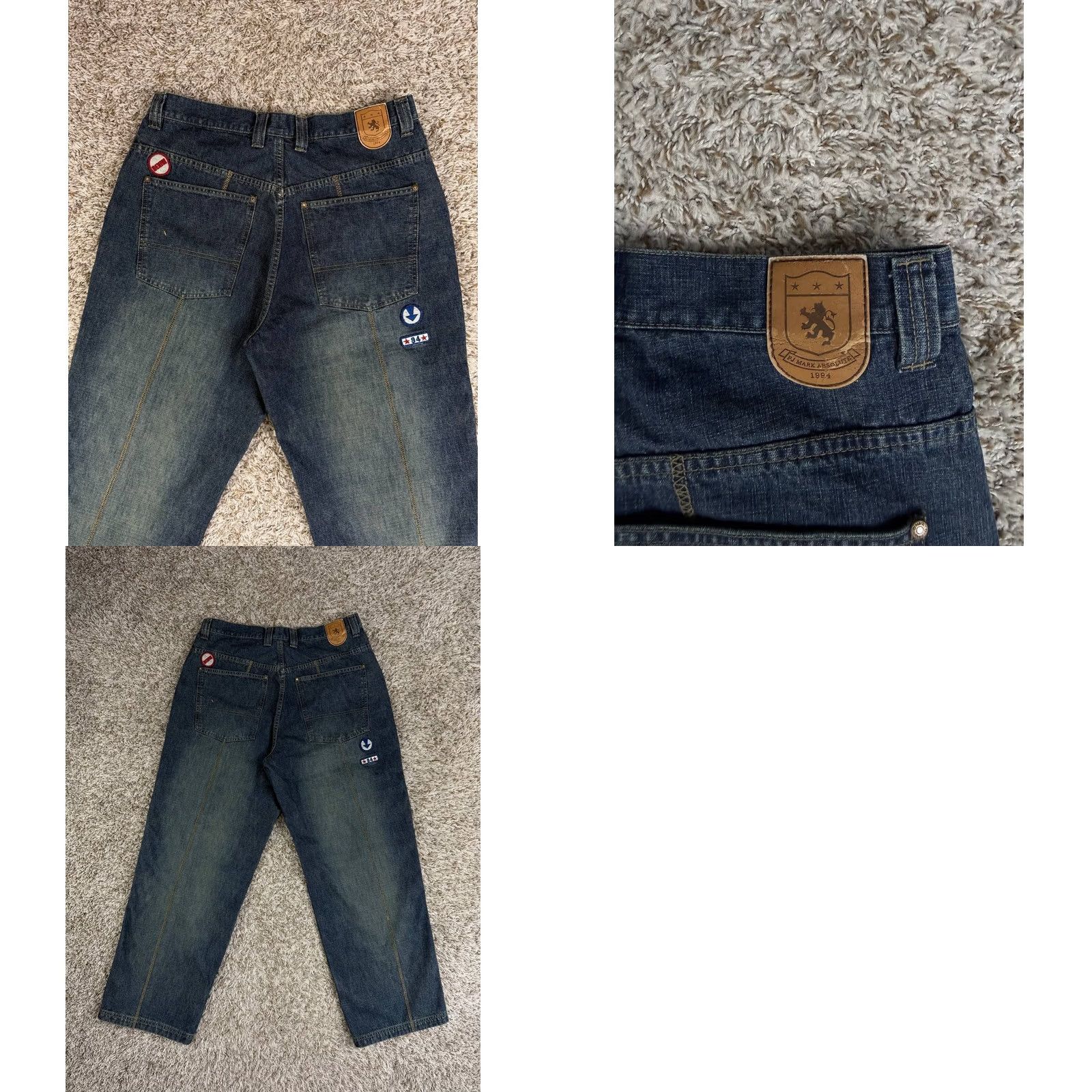 Denime VINTAGE PJ MARK Jeans Baggy Denim 36x32 Y2K Hip Hop Skate Patchwork Mens Size US 36 / EU 52 - 9 Thumbnail