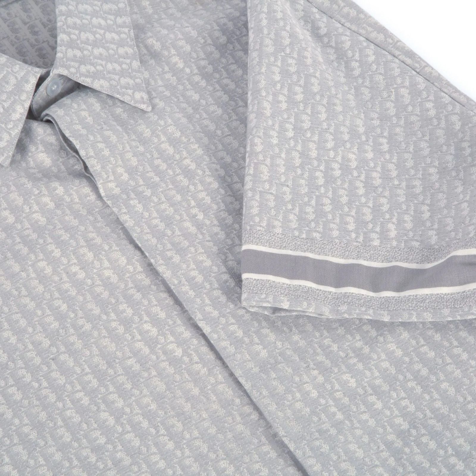 Dior Dior Oblique Grey Logo Cotton Jacquard Short Sleeve Size US M / EU 48-50 / 2 - 4 Thumbnail