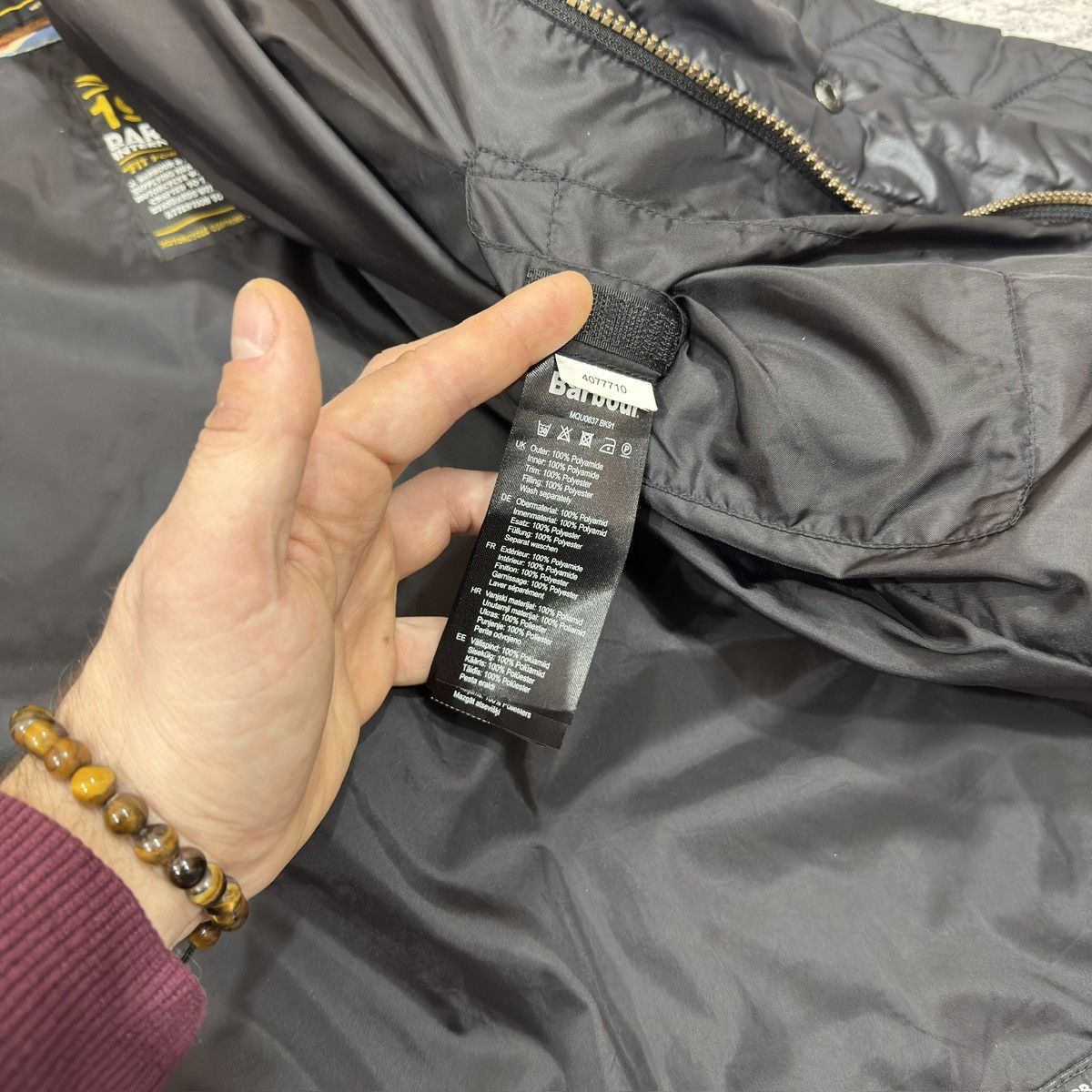Barbour × Designer Barbour International Mens Black Quilted Jacket L size Size US L / EU 52-54 / 3 - 12 Thumbnail