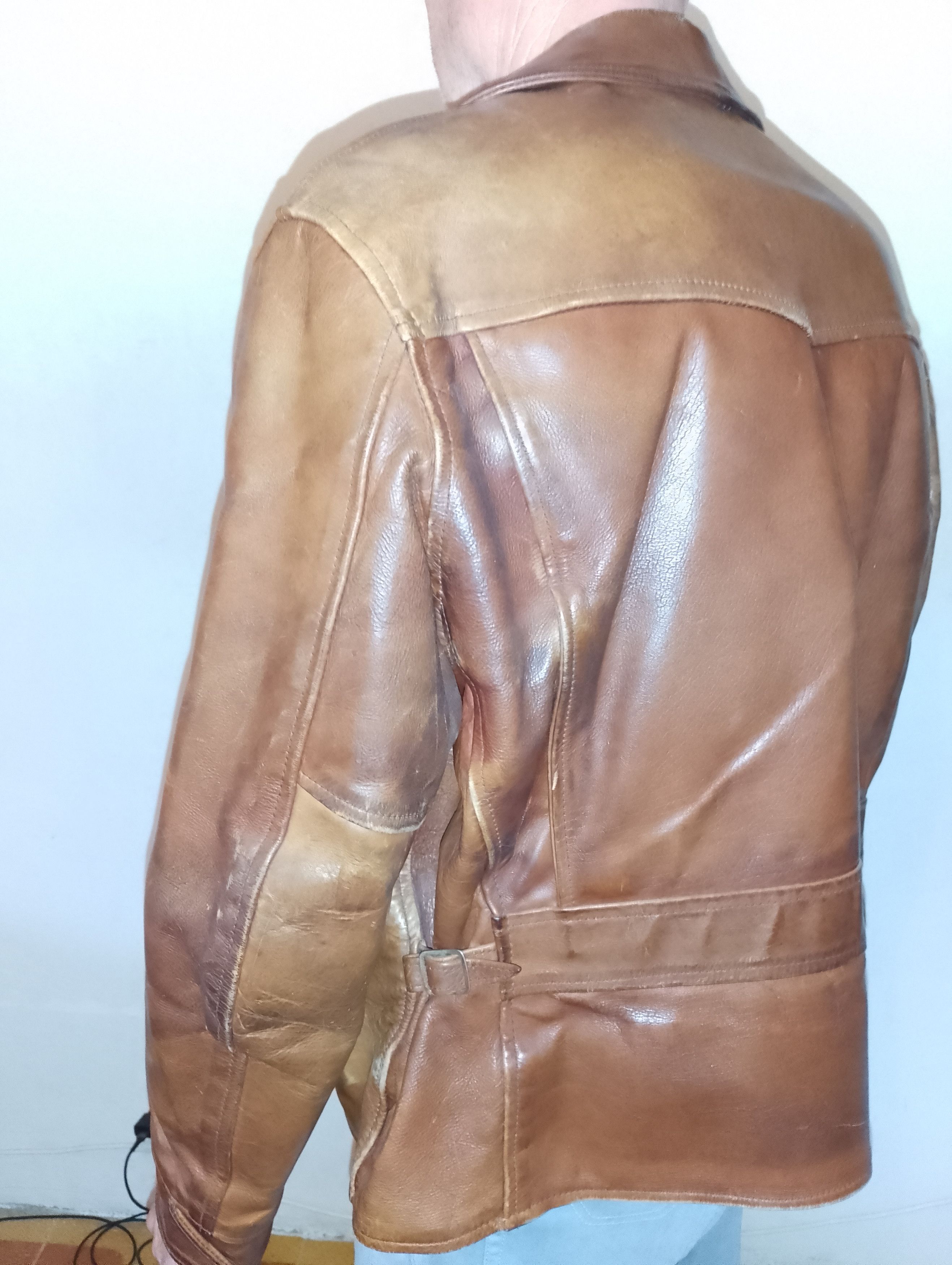 Other Giacca Aero Leathers Scotland - Modello Half Belt - Vintage Size US S / EU 44-46 / 1 - 5 Thumbnail