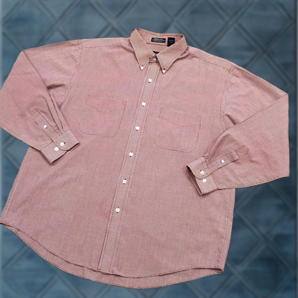 Van Heusen Van Heusen Shirt Mens Large Red Check Long Sleeve Button-Down Size US L / EU 52-54 / 3 - 1 Thumbnail