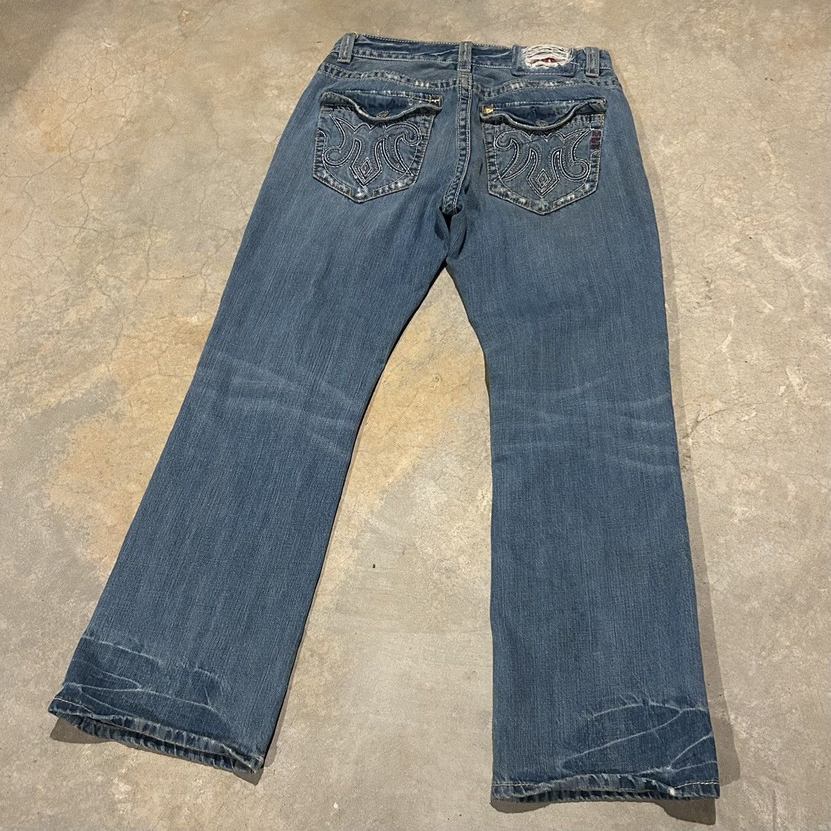 Mek Denim Vintage Y2K Mek Denim Bootcut Distressed Faded Jeans Cyber Size US 32 / EU 48 - 2 Thumbnail