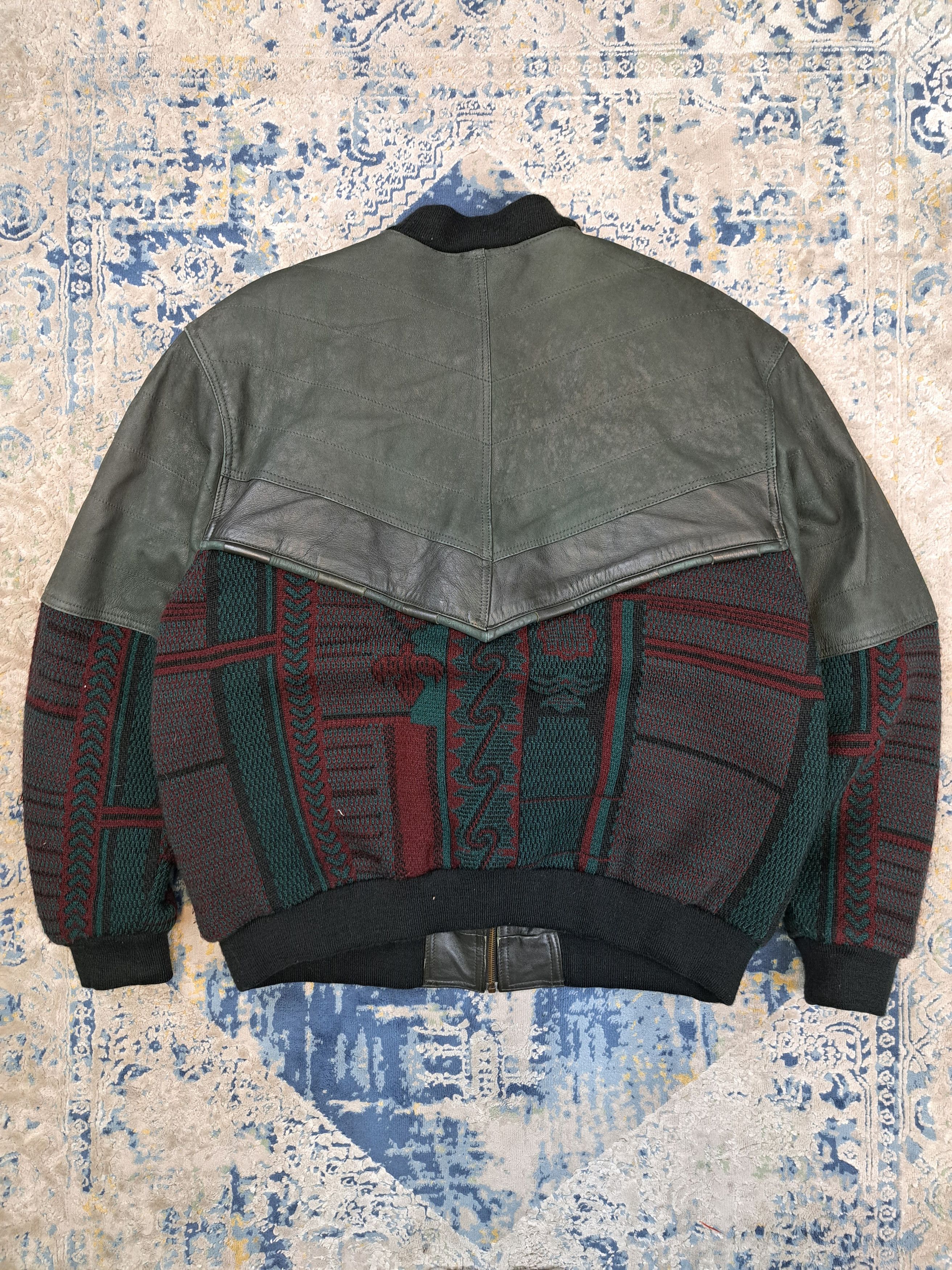Vintage Vintage 90s Leather Bomber Jacket Avant Garde Size US L / EU 52-54 / 3 - 5 Thumbnail