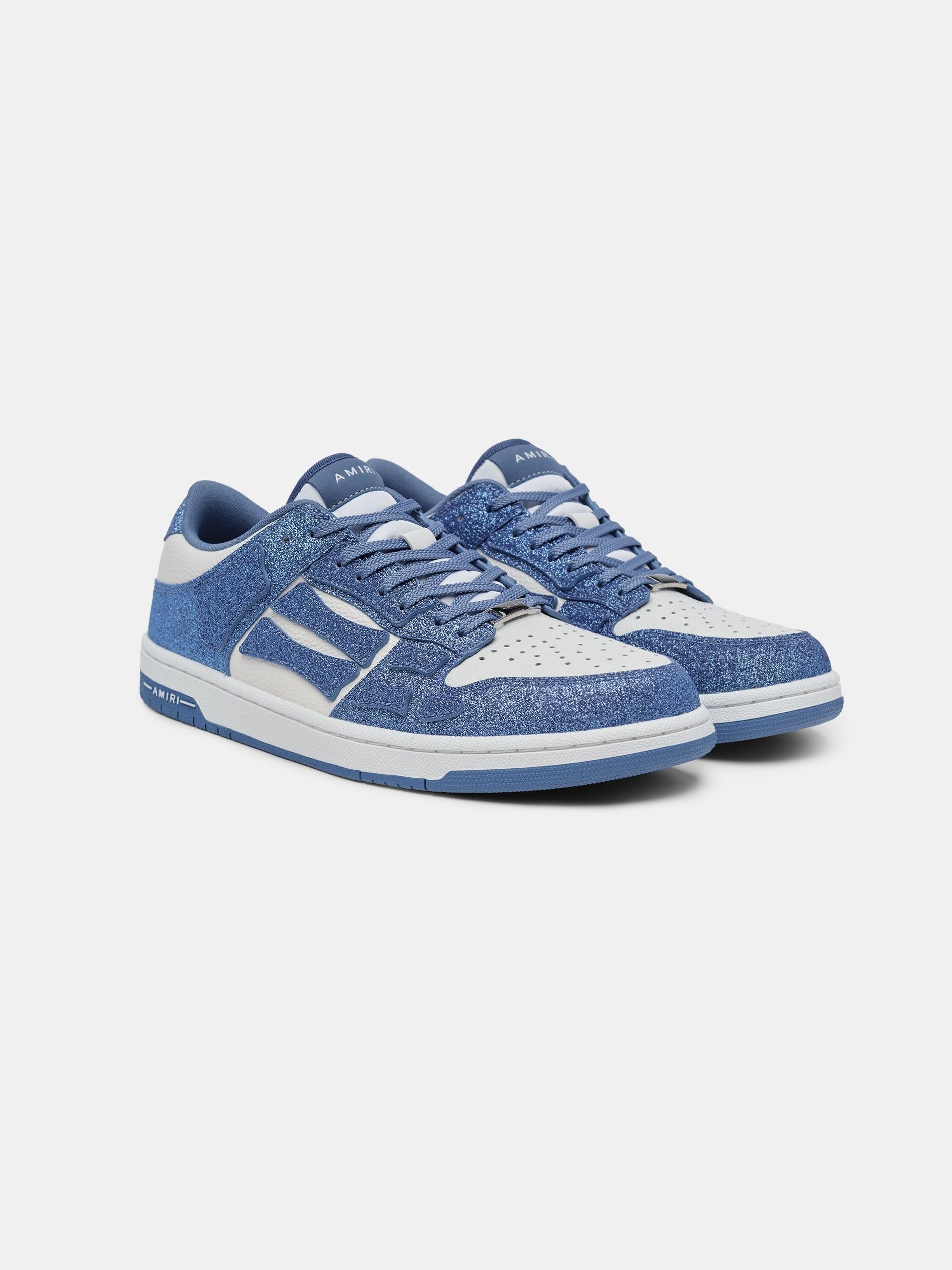 Amiri oc11z0525 Shimmer Skelton Low-Top Sneakers in Blue/White Size US 9 / EU 42 - 2 Thumbnail