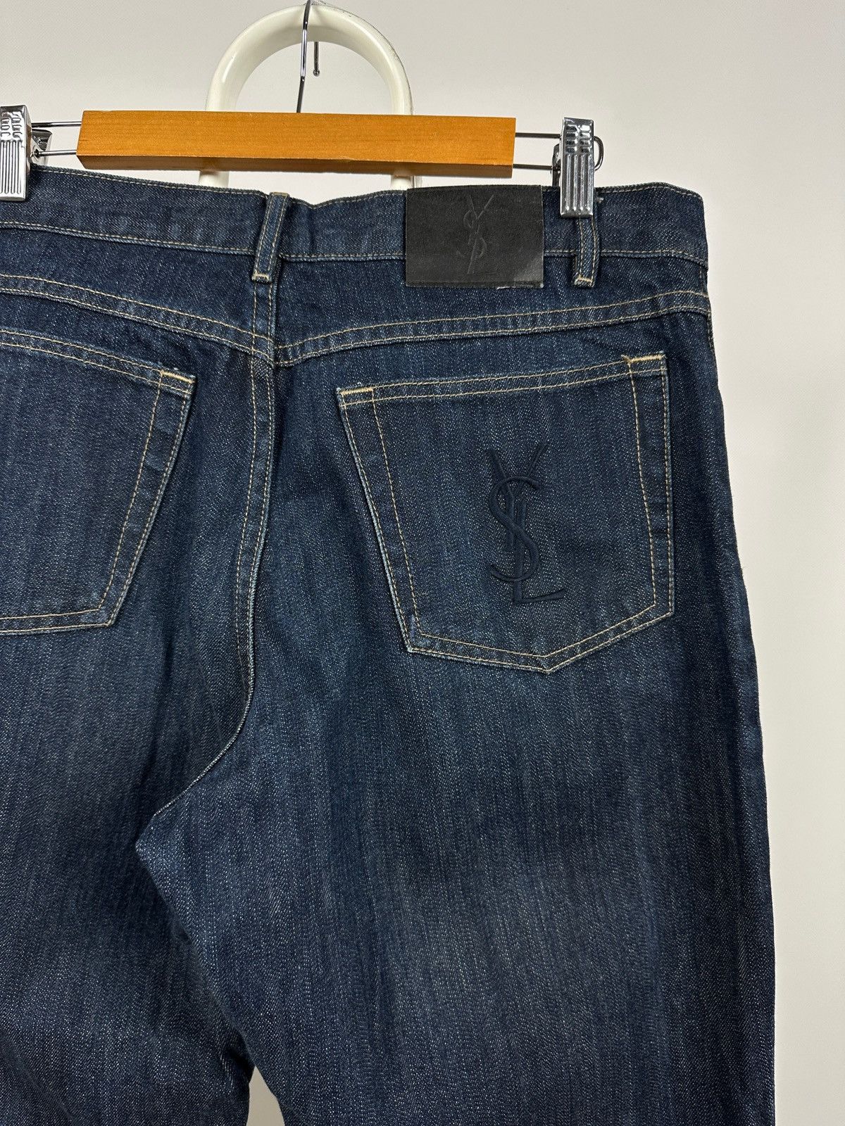 Vintage Yves Saint Laurent YSL Navy Blue Denim Jeans Pants