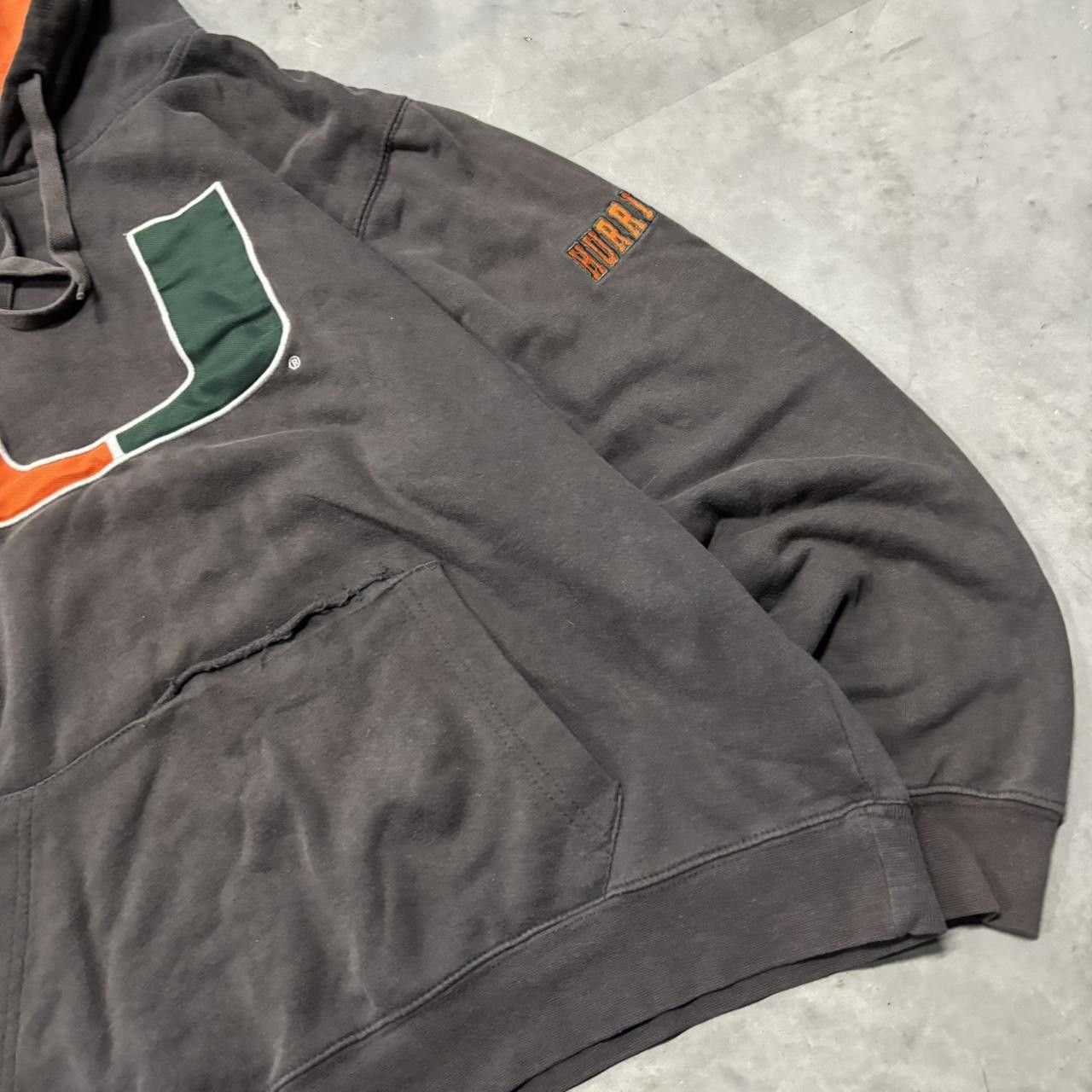 Japanese Brand × Vintage Crazy Vintage Y2K/2000s Miami Hurricanes College Sports Essential Boxy Hoodie! Size US XL / EU 56 / 4 - 4 Thumbnail