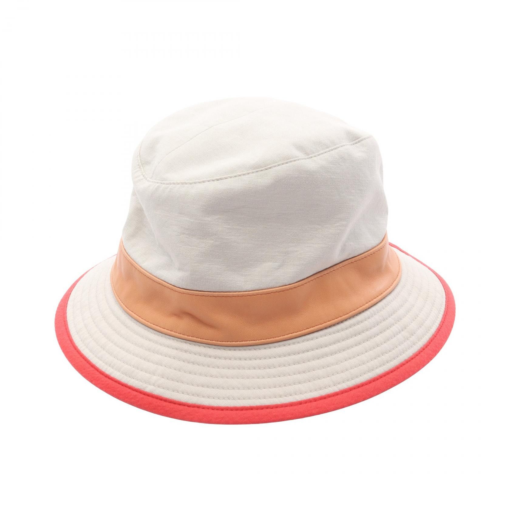Hermes Hermes Hermes Hat Silk Leather Cotton Hat Leather Hats Size ONE SIZE - 1 Thumbnail