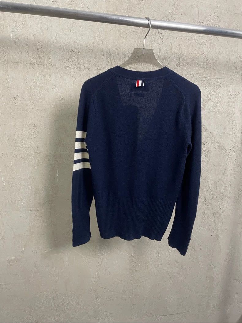 Thom Browne Thom Browne A Tibetan blue four-striped cashmere sweater Size XS / US 0-2 / IT 36-38 - 2 Thumbnail