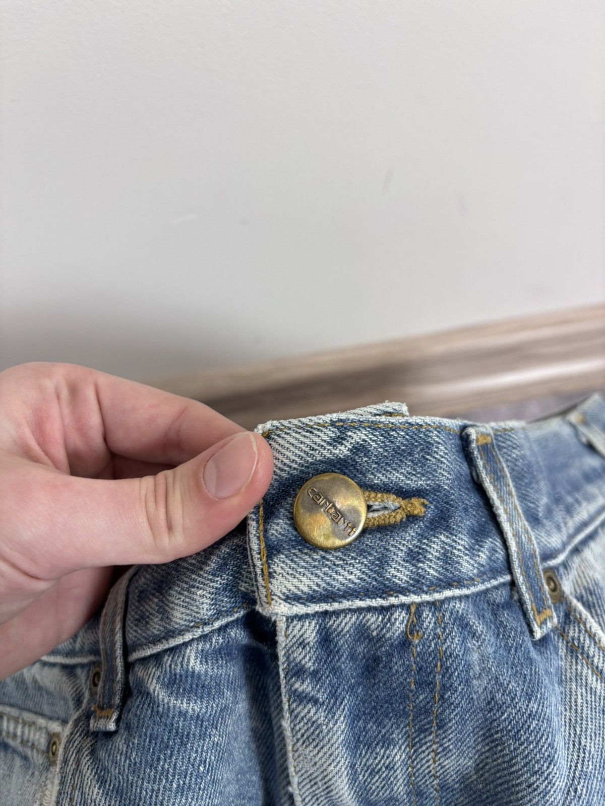 Carhartt Vintage Carhartt Faded Light Blue Denim Jeans B17 DST Size US 33 - 22 Thumbnail