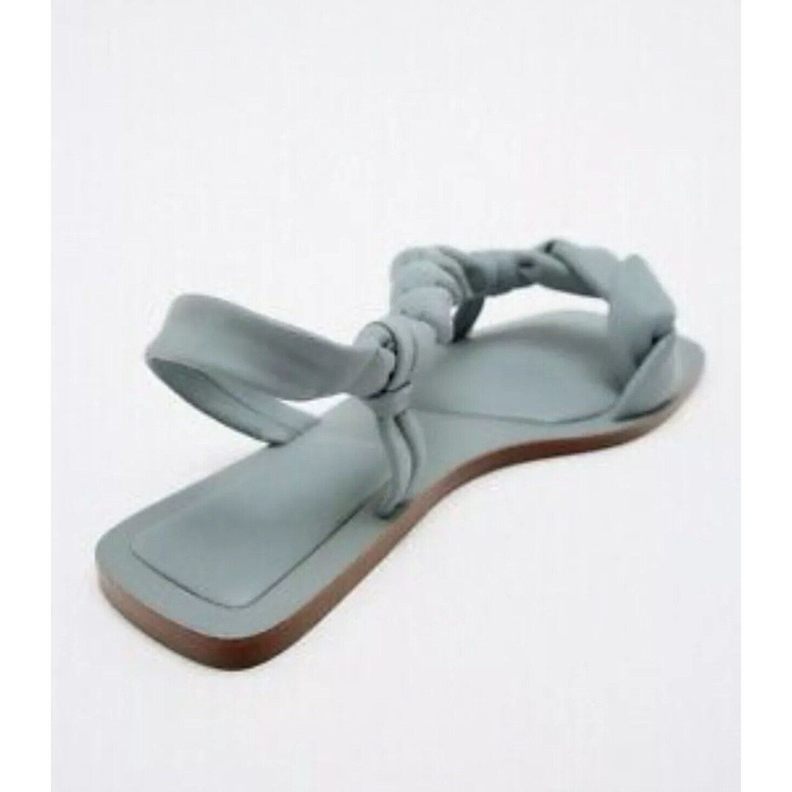 Zara ZARA BLUE SANDIAL BRAIDED FLATS SHOES SZ 38 7.5 Size US 5 / IT 35 - 5 Thumbnail
