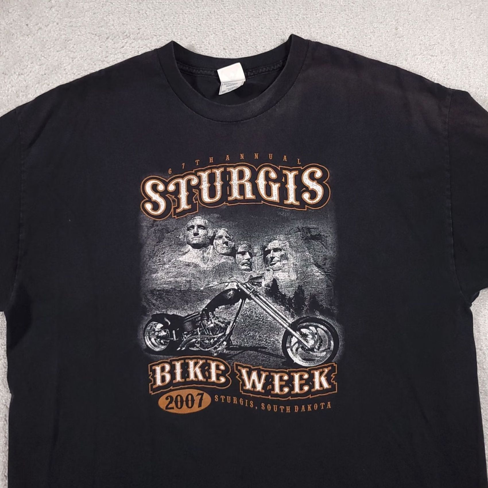 AAA VINTAGE Sturgis South Dakota Bike Week T-Shirt Men's 2XL Black 2007 Motorcycle Grunge Size US XXL / EU 58 / 5 - 3 Thumbnail