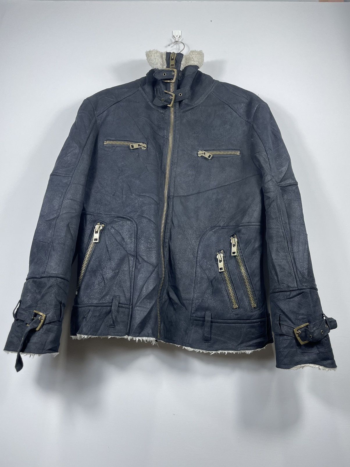 Codes Combine Raccoon fur collar biker jacket by codes combine Size US L / EU 52-54 / 3 - 4 Thumbnail