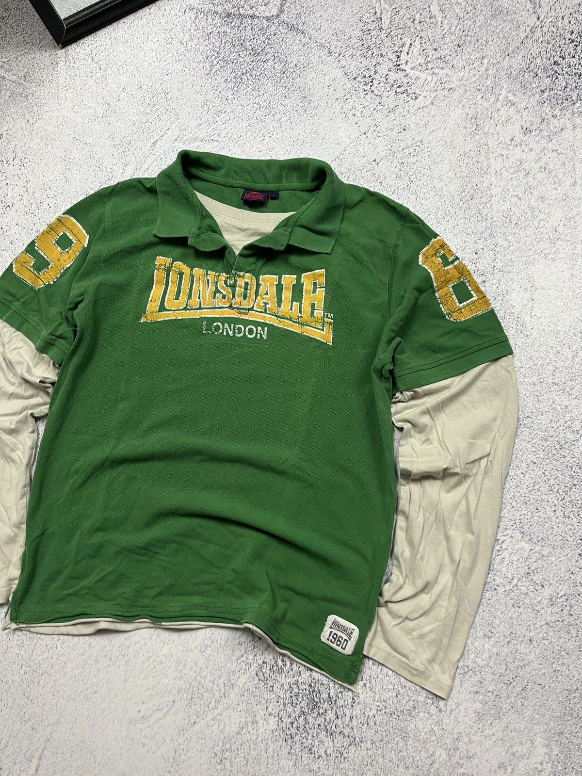 Lonsdale Vintage Lonsdale Polo tee Big Logo Old Money 00s USA Size US M / EU 48-50 / 2 - 3 Thumbnail