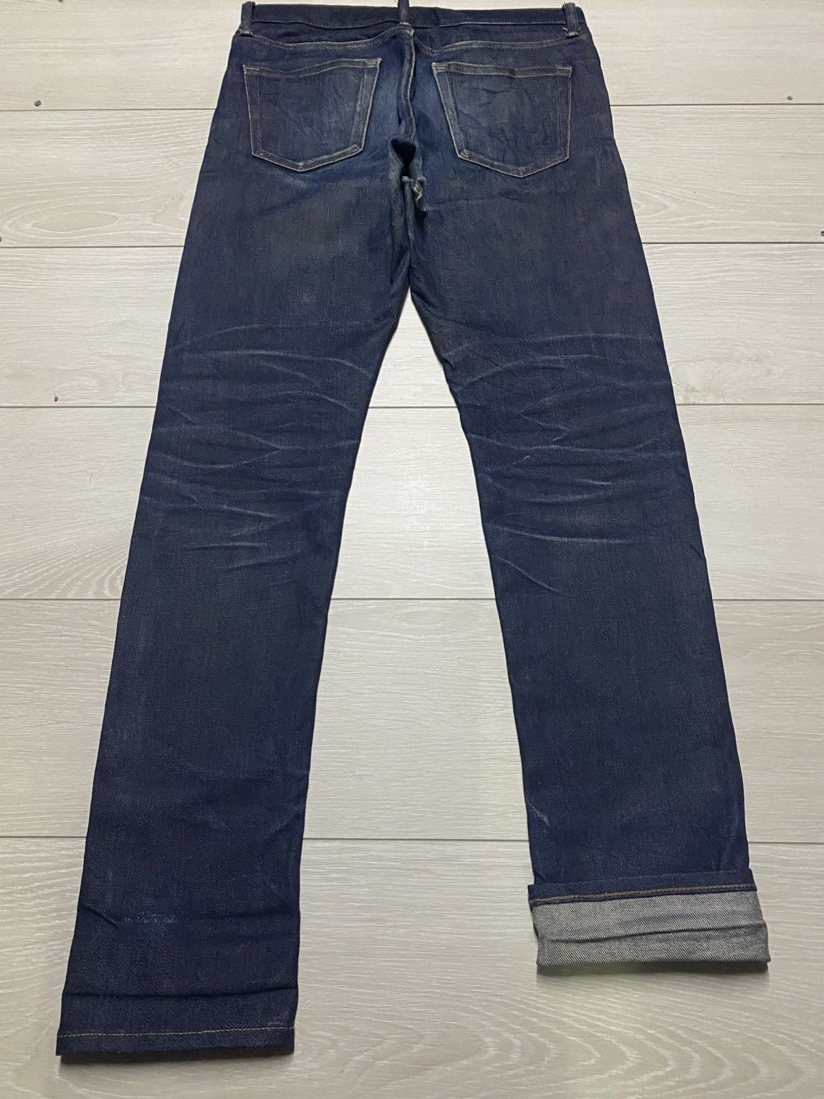 Undercover × Uniqlo Vintage Uniqlo Blue Wash Distressed Repair Skinny Jeans Size US 32 / EU 48 - 2 Thumbnail