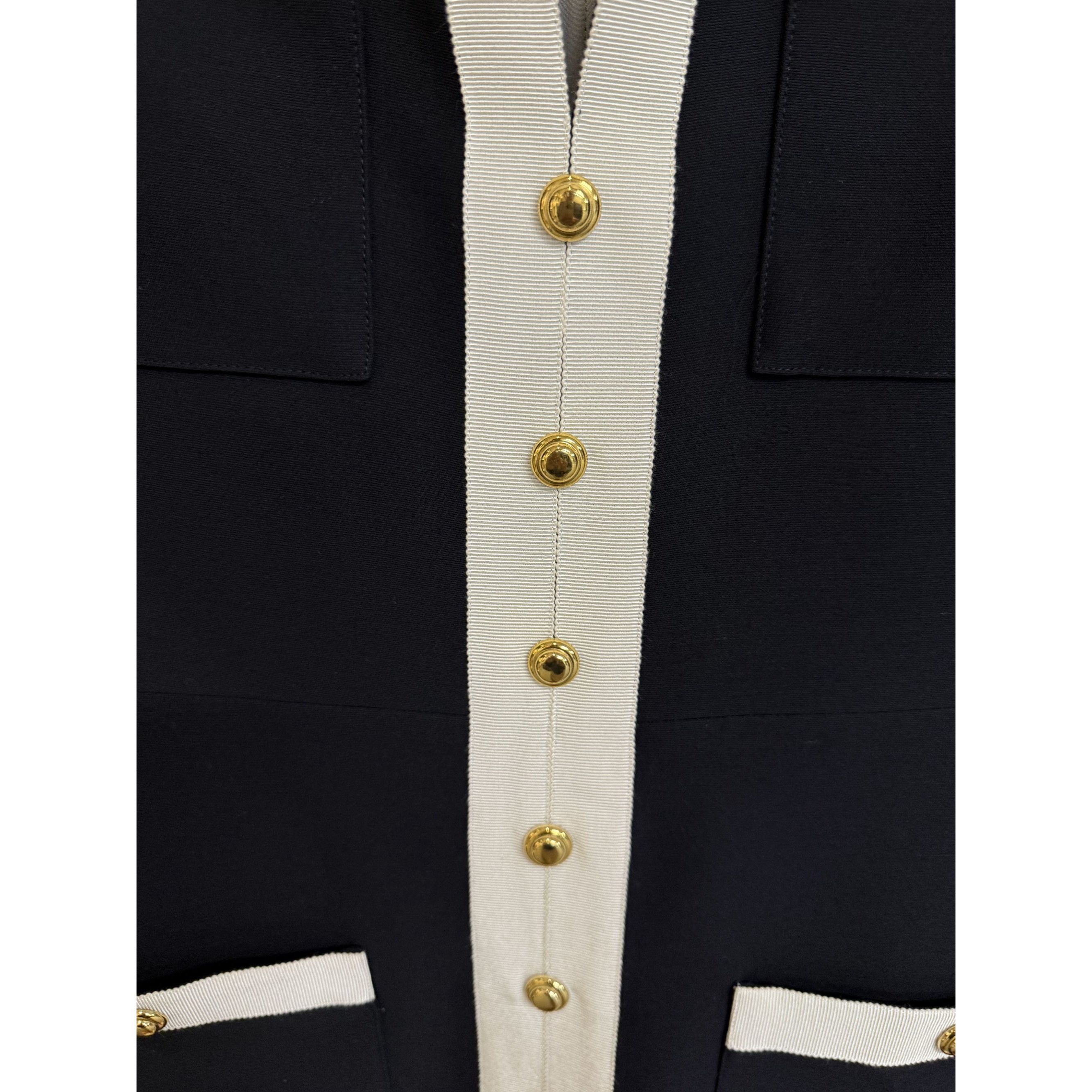 Gucci Gucci Womens Black & White Short-Sleeve Button-Up Blazer Dre Size S / US 4 / IT 40 - 8 Thumbnail