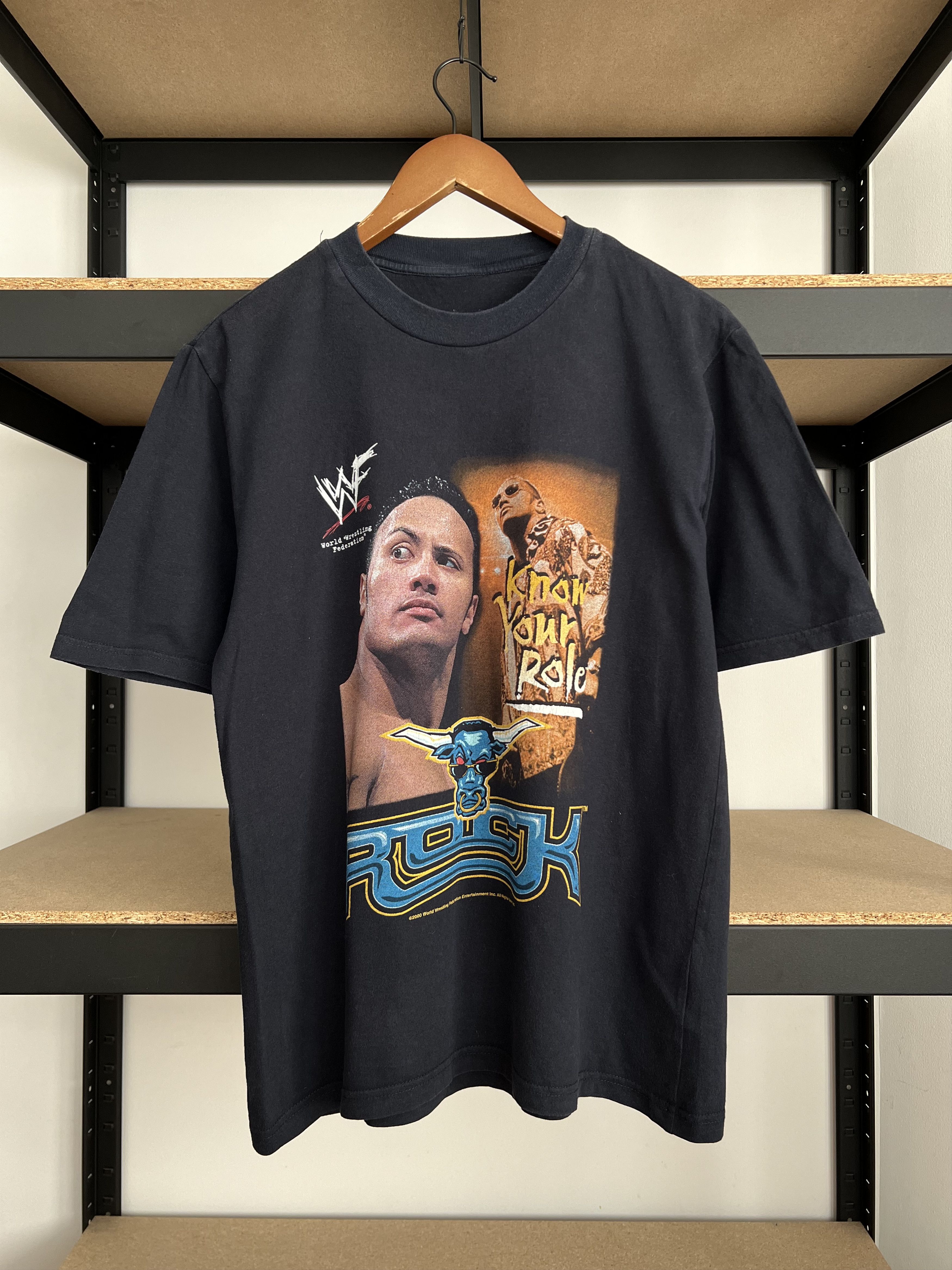 Vintage 2000 The Rock Dwayne Johnson WWE Black T-shirt