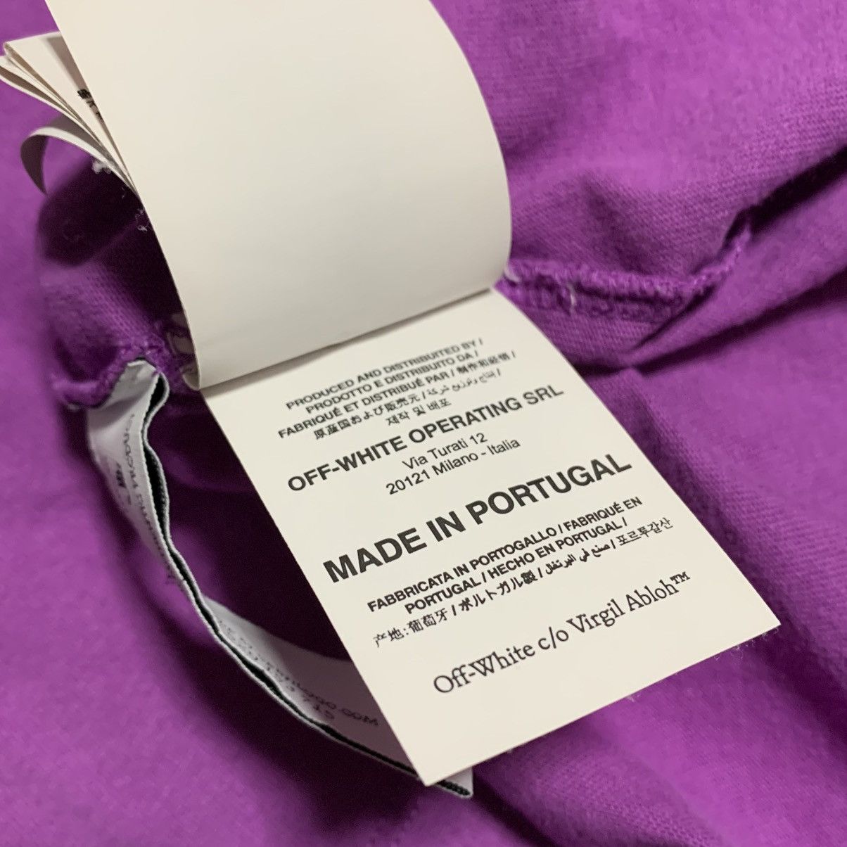 Off-White Off White Large Diag Tab Purple Tee Virgil Abloh Size US L / EU 52-54 / 3 - 7 Thumbnail