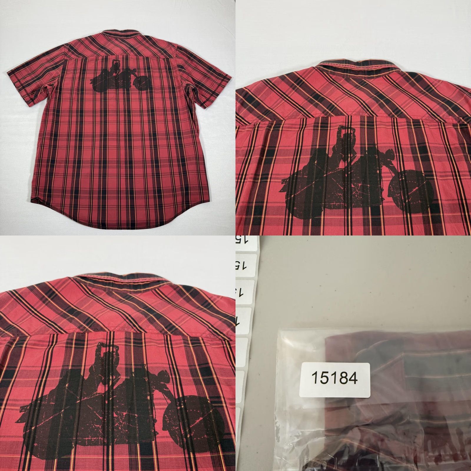 Harley Davidson Harley-Davidson Shirt Mens Large Red Plaid Button Up Motorcycle Biker Mechanic Size US L / EU 52-54 / 3 - 8 Thumbnail
