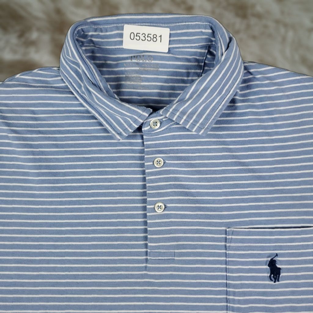 Ralph Lauren RALPH LAUREN Polo Shirt Mens XL Blue Striped Casual Short Sleeve Preppy Size US XL / EU 56 / 4 - 1 Thumbnail