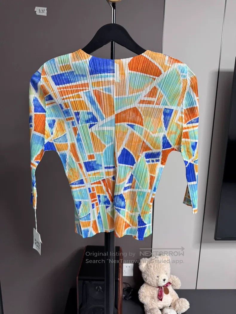 Issey Miyake Issey Miyake Ruffled Color Block Long Sleeve Cardigan Size L / US 10 / IT 46 - 2 Thumbnail