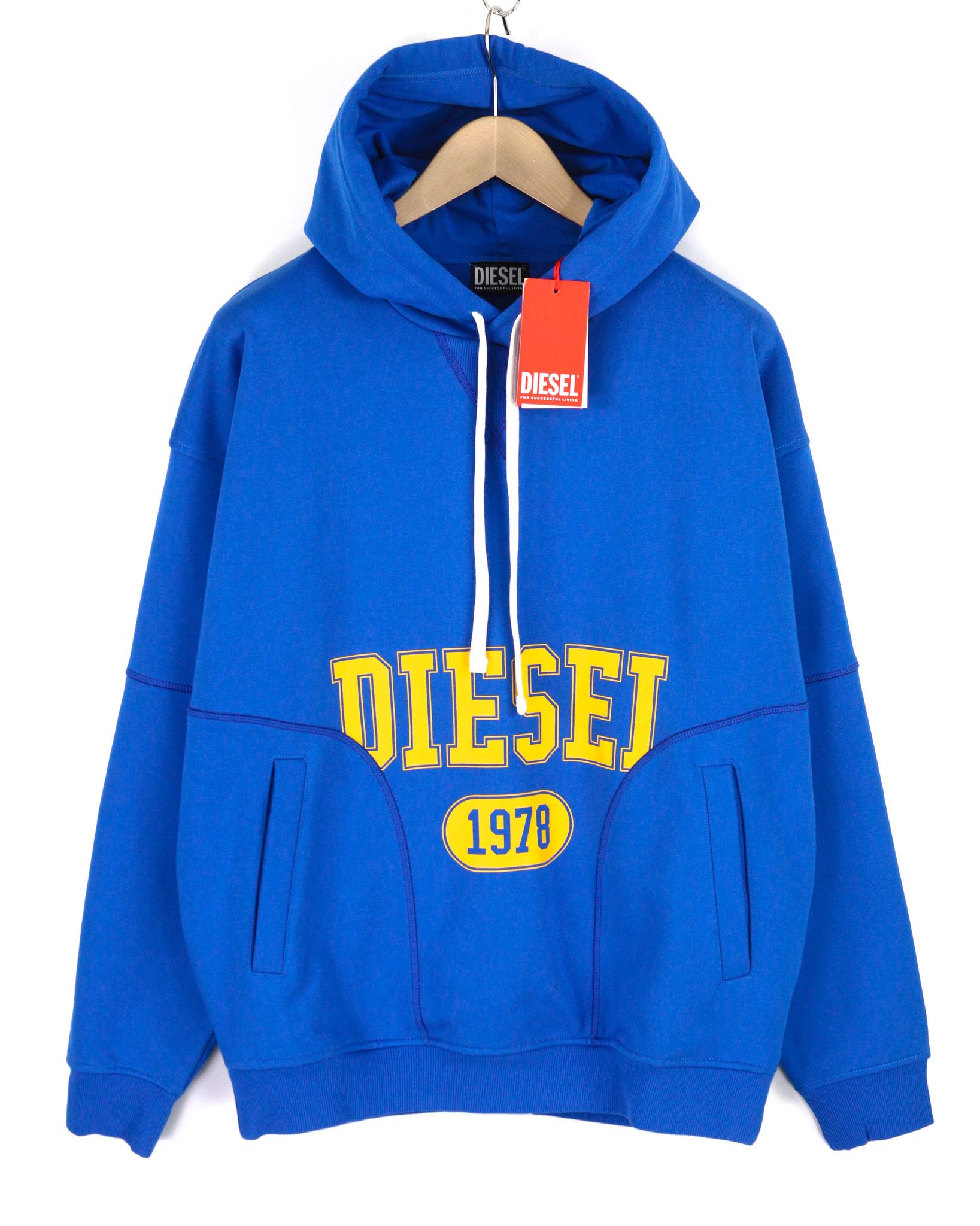 Diesel S-MUSTER 2XL Blue Hooded Pocket Logo Hoodie 40380 Size US XXL / EU 58 / 5 - 1 Thumbnail