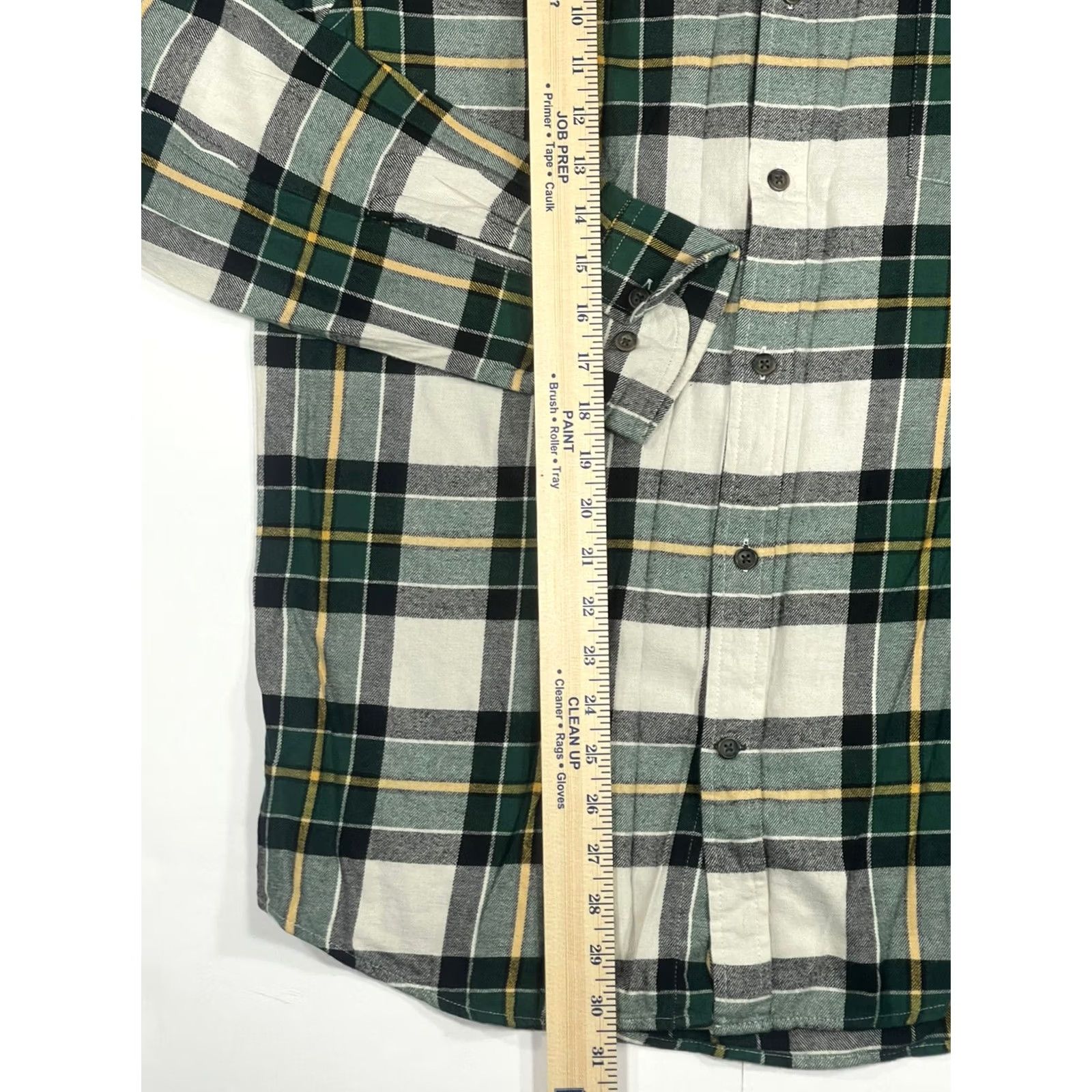 St. John St. John’s Bay Mens Plaid LongSleeve Flannel Button Front Shirt M Color Gold Size US M / EU 48-50 / 2 - 4 Thumbnail