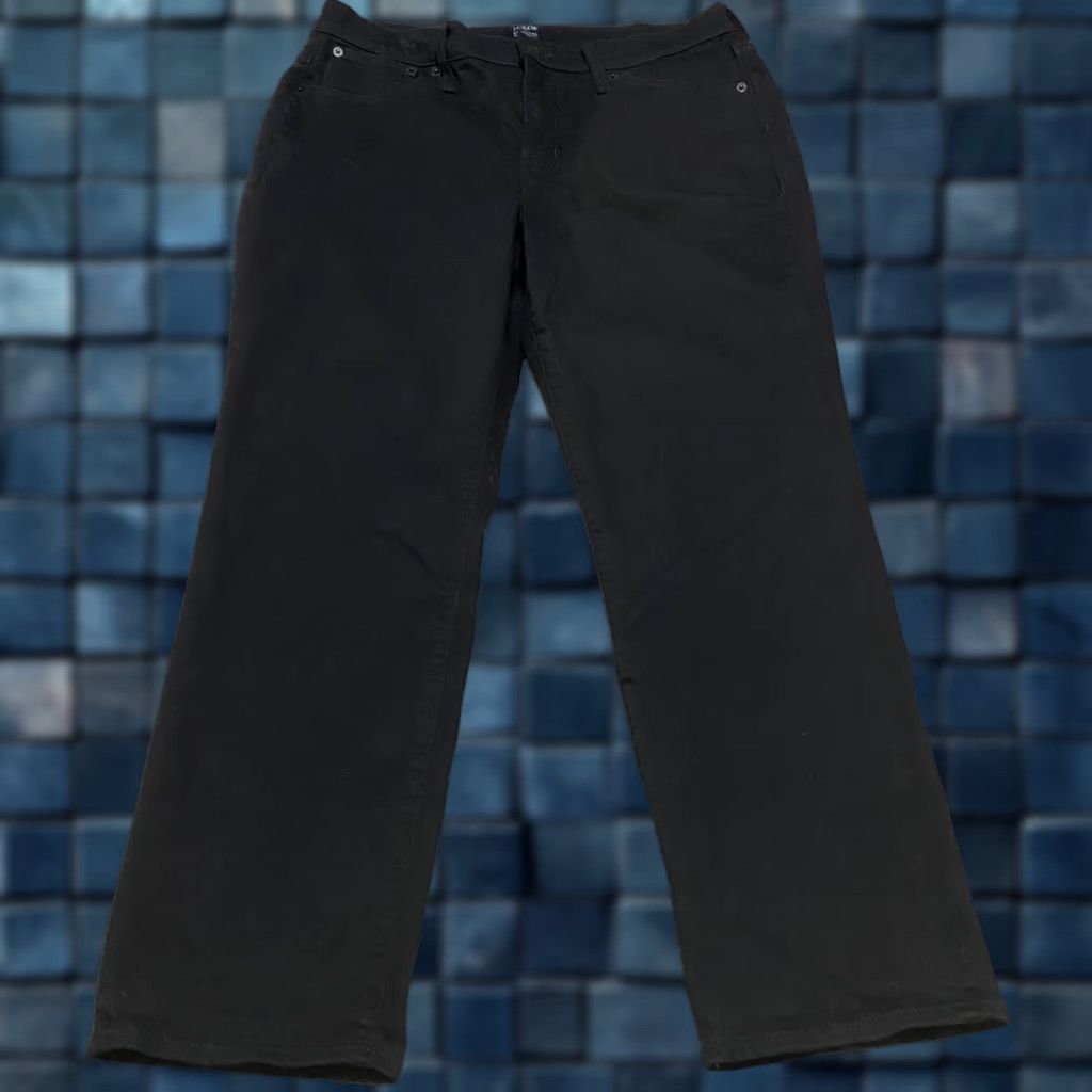 J.Crew J.CREW Jeans Womens 31 Black Denim Dark Wash Straight Rise High 5-Pocket Regular Size 31 Womens Fashion Jeans Size 24" / US 00 / IT 34 - 1 Thumbnail